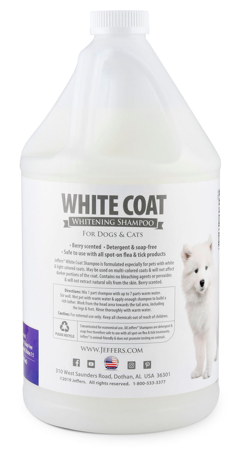 Jeffers Pet White Coat Whitening Dog & Cat Shampoo Animal & Pet Supplies > Pet Grooming > Pet Shampoo & Conditioner - Lazy Paper Club