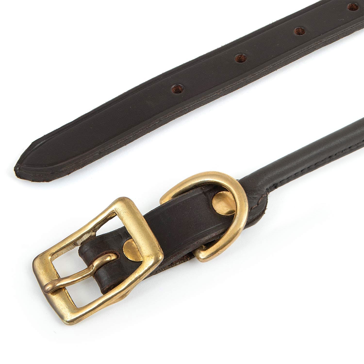 Jeffers Rolled Leather Dog Collars with Brass Hardware Dog Supplies > Dog Apparel > Dog Collars, Harnesses, & Leashes - Lazy Paper Club