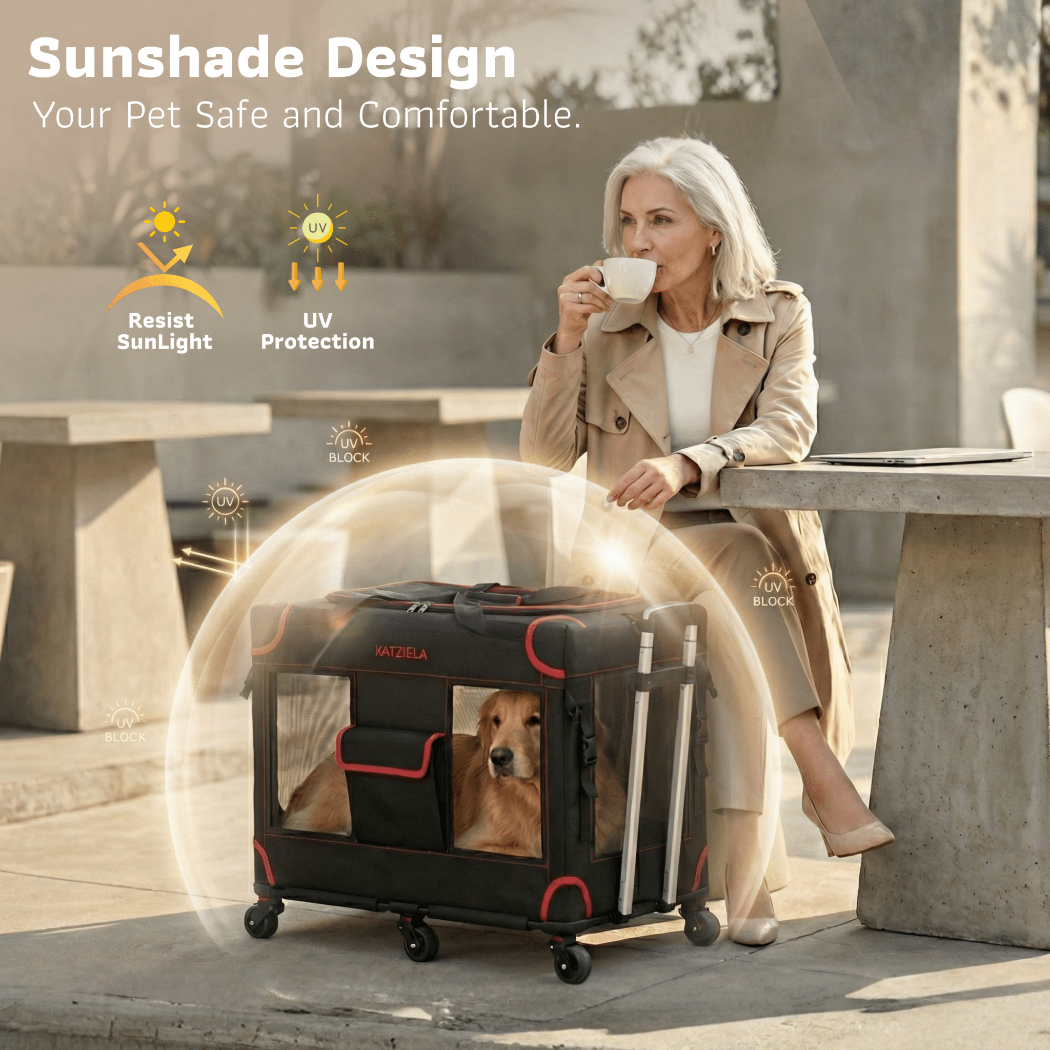 Katziela Mega Cruze Rolling Pet Carrier – Stress - Free Travel for Medium & Large Dogs 25”x17”x20” Pet Carriers & Crates - Lazy Paper Club