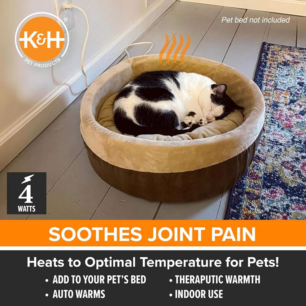 K&H Pet Bed Warmer – Indoor Heated Pad for Cats & Dogs, Thermostatically Controlled, Energy-Efficient, Safe for Arthritis & Comfort Animal & Pet Supplies > Pet Heating Pads - Lazy Paper Club
