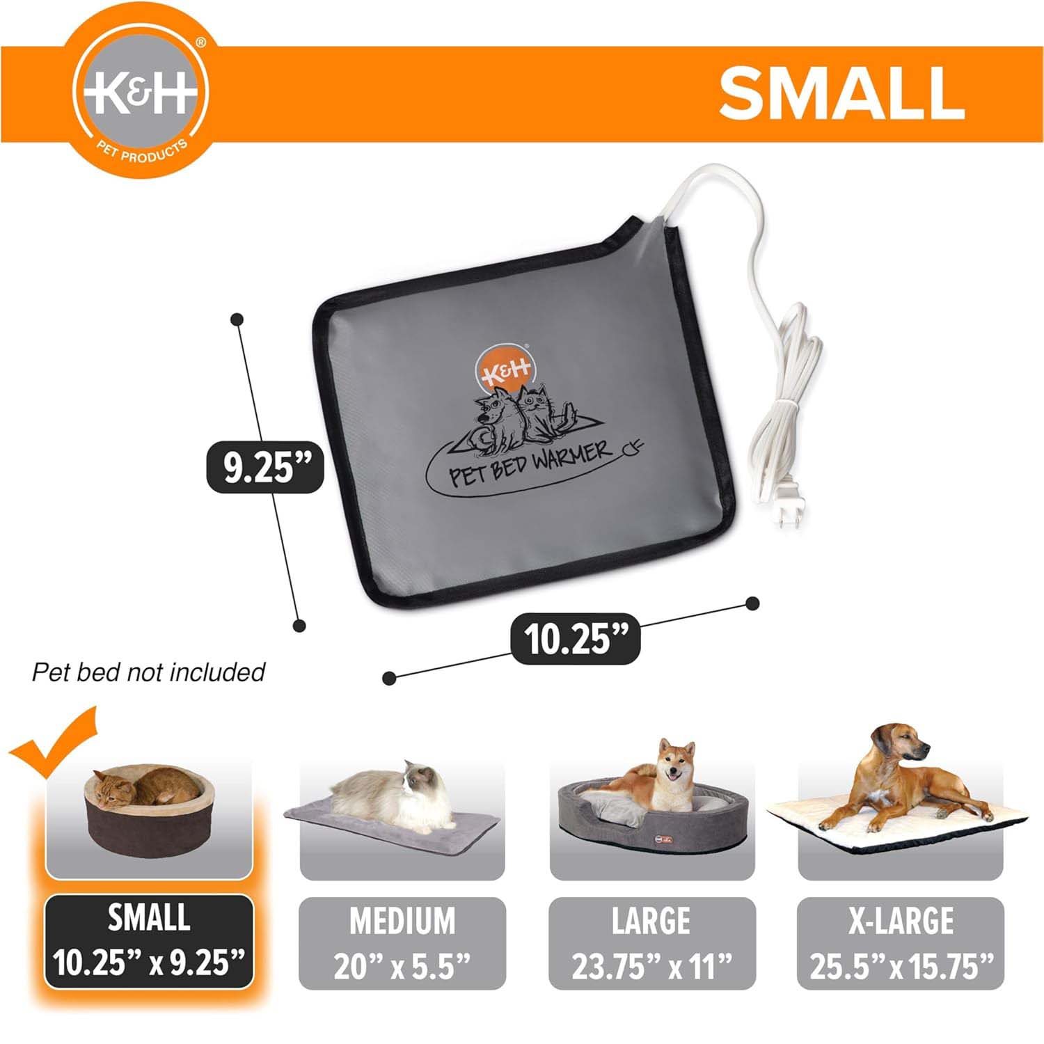 K&H Pet Bed Warmer – Indoor Heated Pad for Cats & Dogs, Thermostatically Controlled, Energy-Efficient, Safe for Arthritis & Comfort Animal & Pet Supplies > Pet Heating Pads - Lazy Paper Club