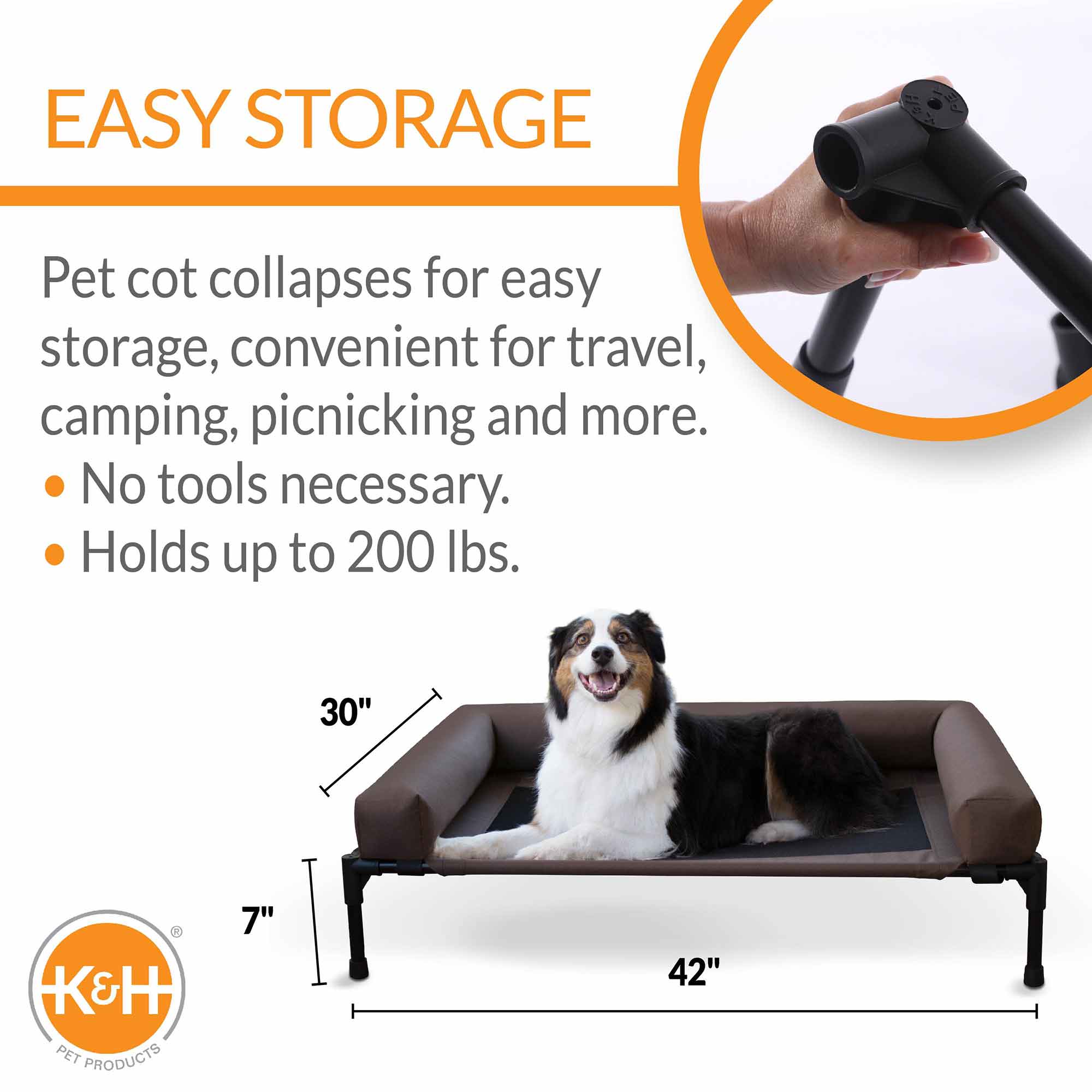 K&H Pet Products Original Bolster Pet Cot Elevated Pet Bed Animal & Pet Supplies > Pet Cooling Supplies - Lazy Paper Club