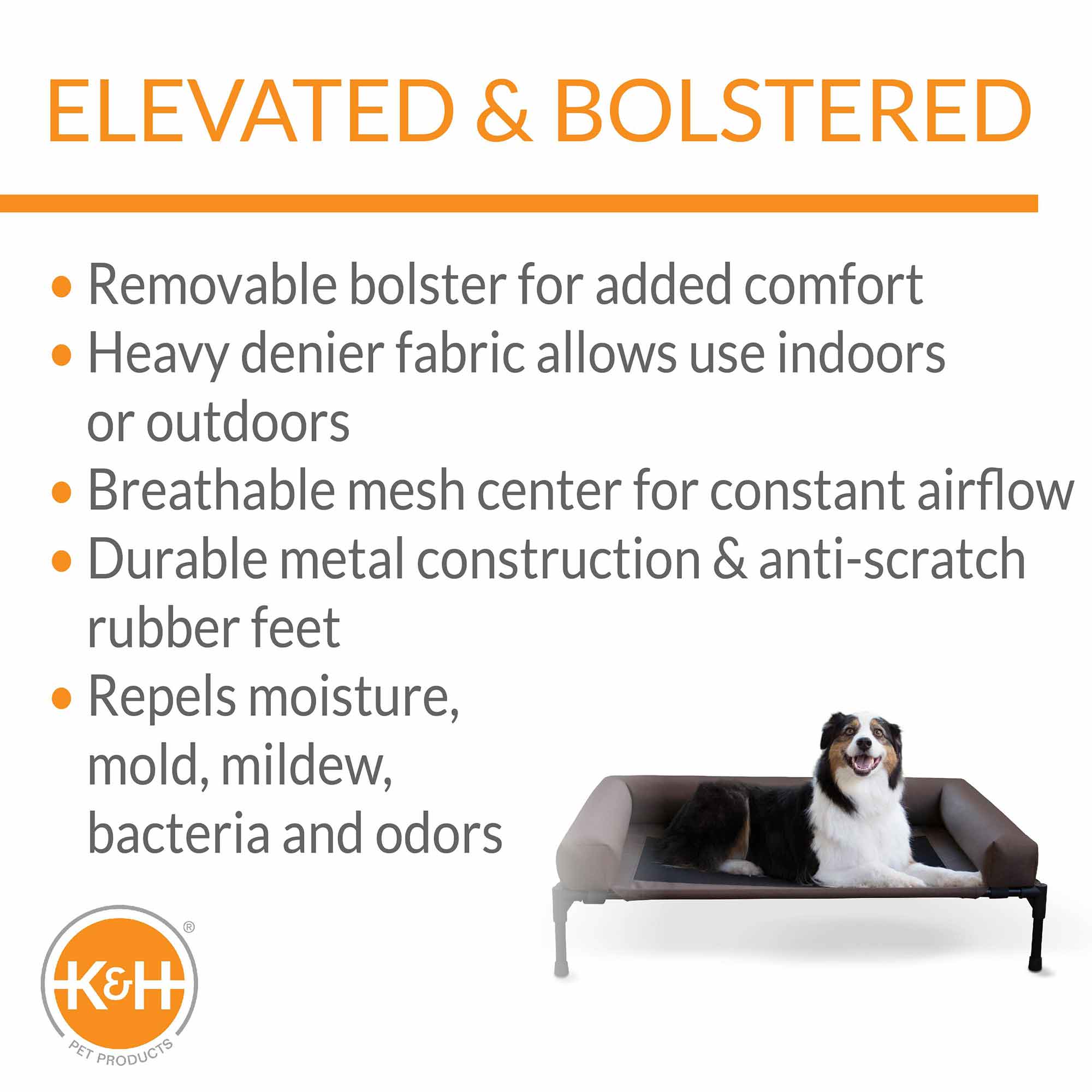 K&H Pet Products Original Bolster Pet Cot Elevated Pet Bed Animal & Pet Supplies > Pet Cooling Supplies - Lazy Paper Club