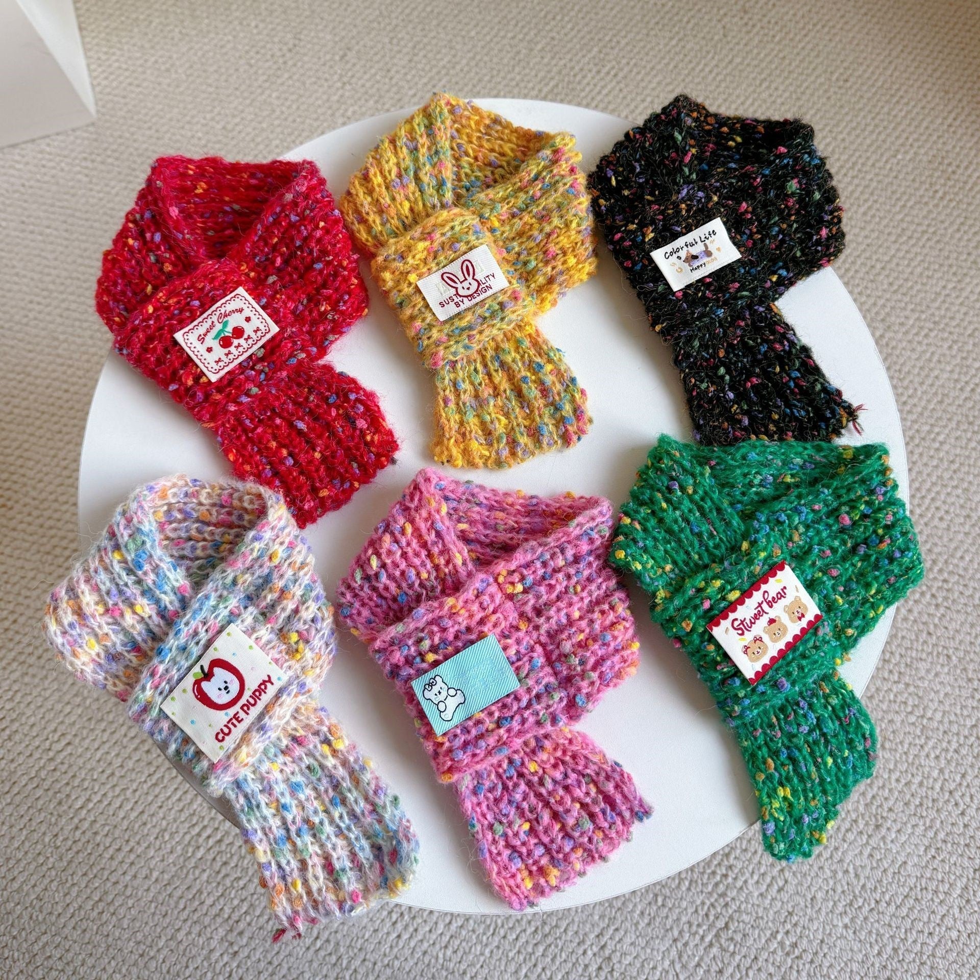 Knitted Warm Bib And Saliva Towel For Dogs 0 - Lazy Paper Club
