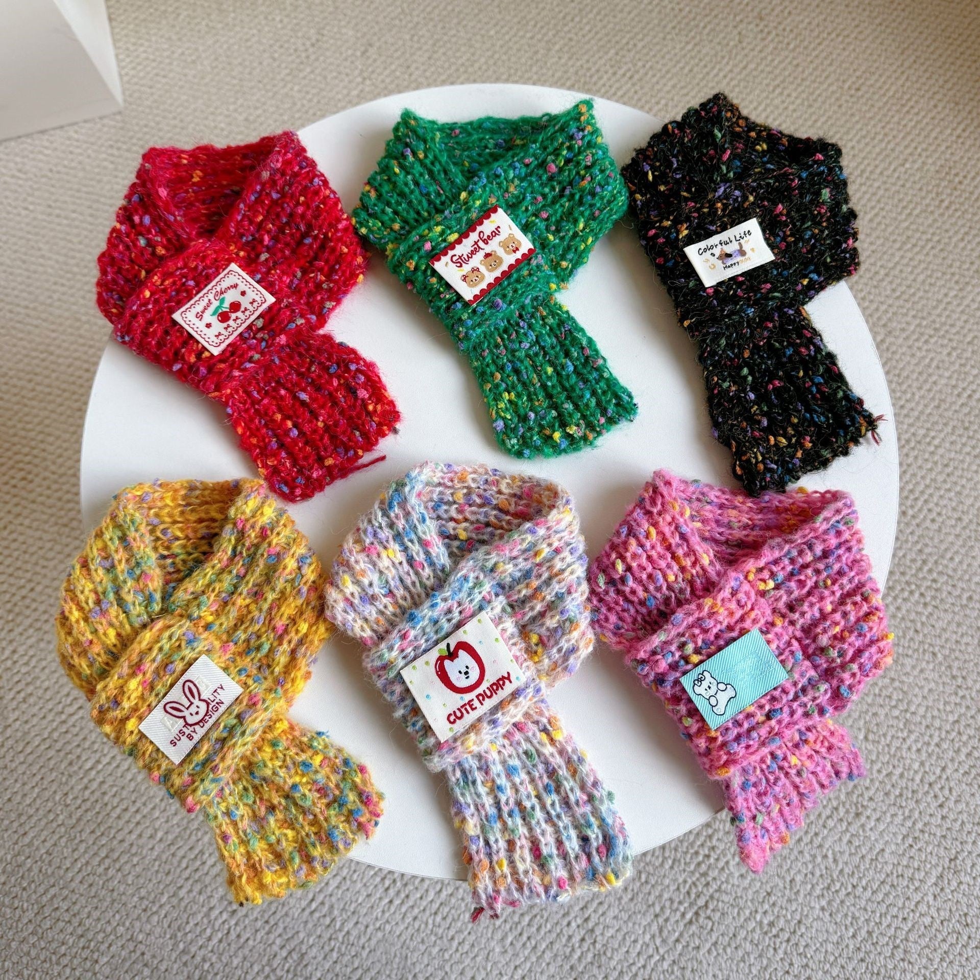 Knitted Warm Bib And Saliva Towel For Dogs 0 - Lazy Paper Club