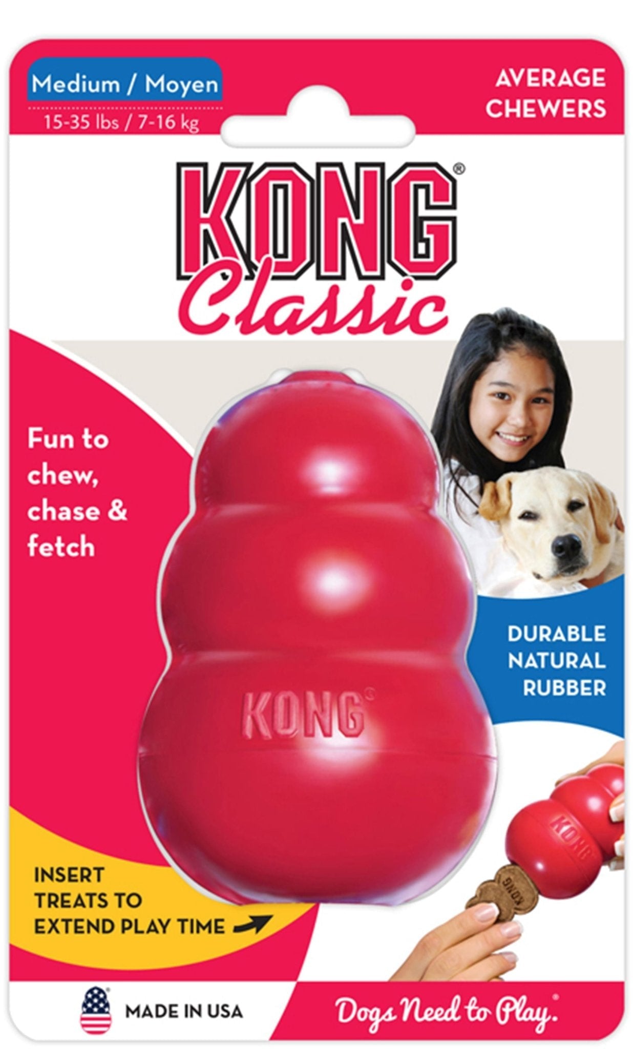 KONG Classic Dog Toy Dog Supplies > Dog Toys - Lazy Paper Club