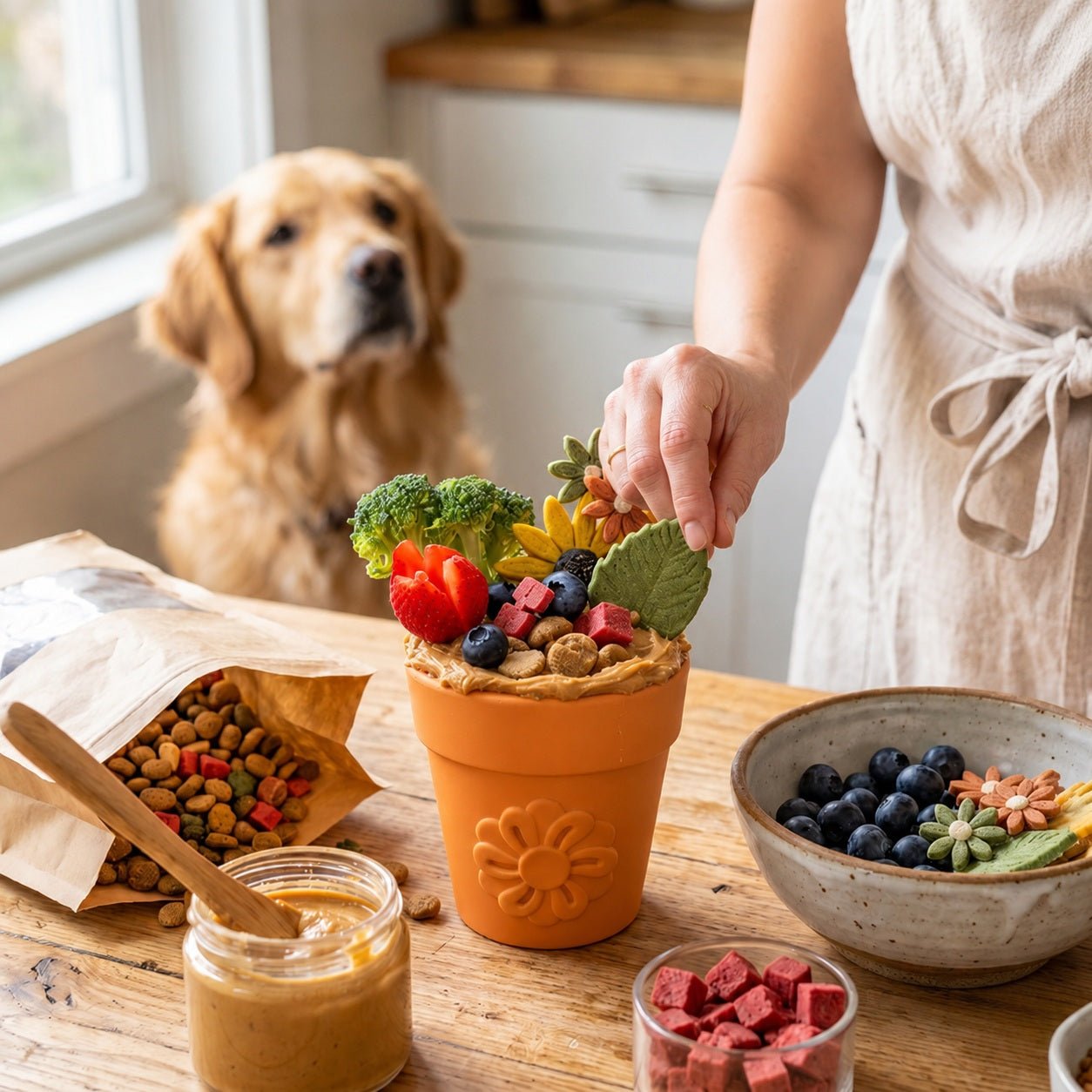 Large Flower Pot eCup Dog Treat Dispenser | Durable USA-Made Enrichment Toy | SodaPup Rubber Dog Toys - Lazy Paper Club