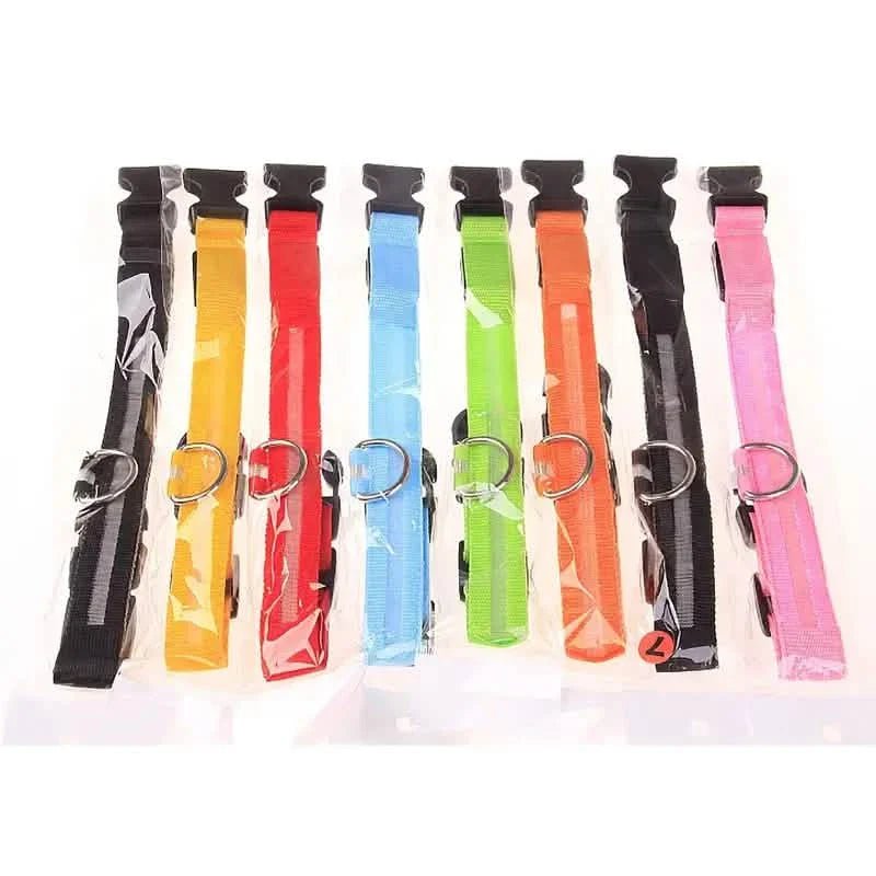 LED Dog Collars Light Adjustable Flashing Luminous Collar Night Anti-Lost Pet Supplies - Lazy Paper Club