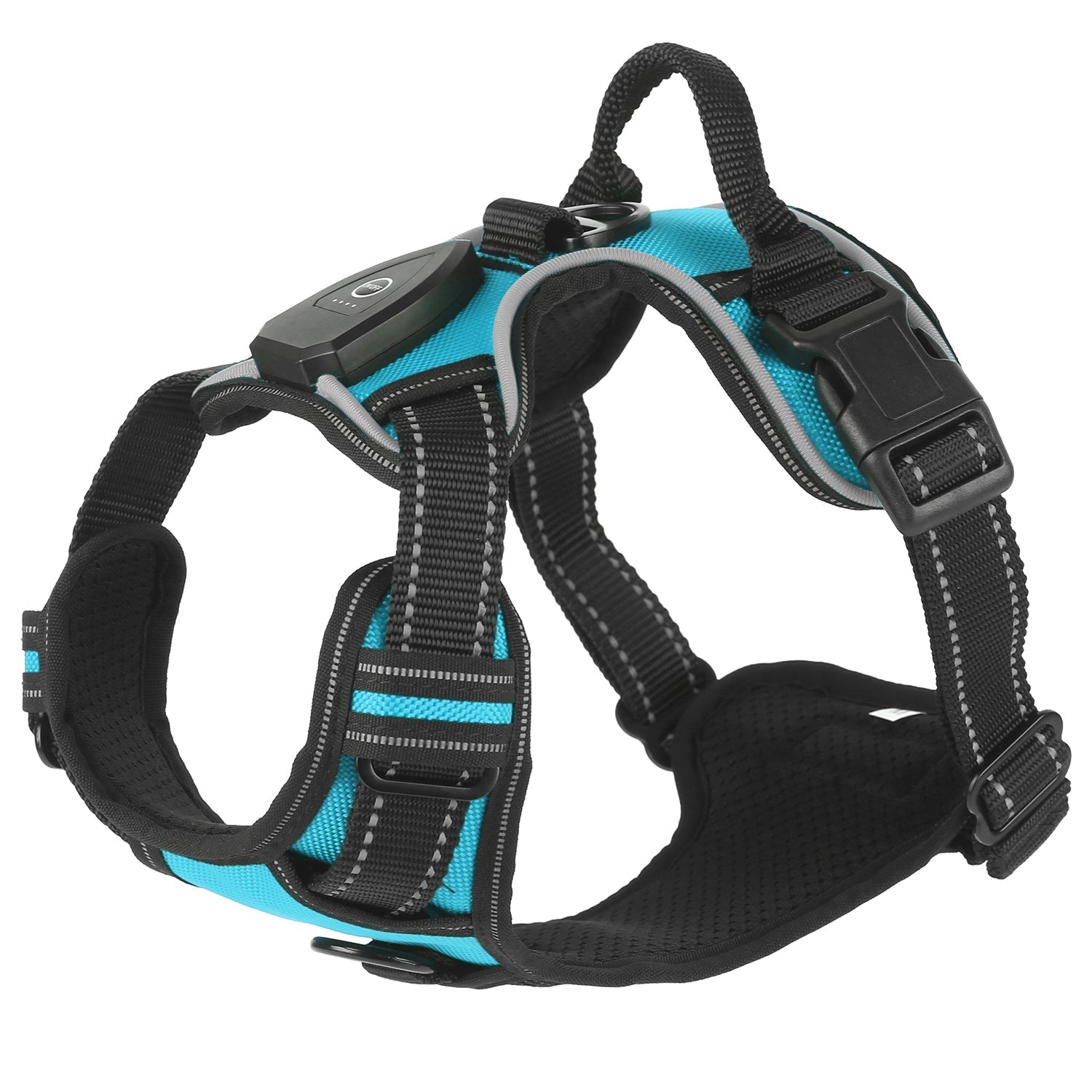 Light Up Dog Harness Rechargeable LED Dog Harness No Pull Lighted Dog Vest with Handle for Small/Medium/Large Dogs - Lazy Paper Club
