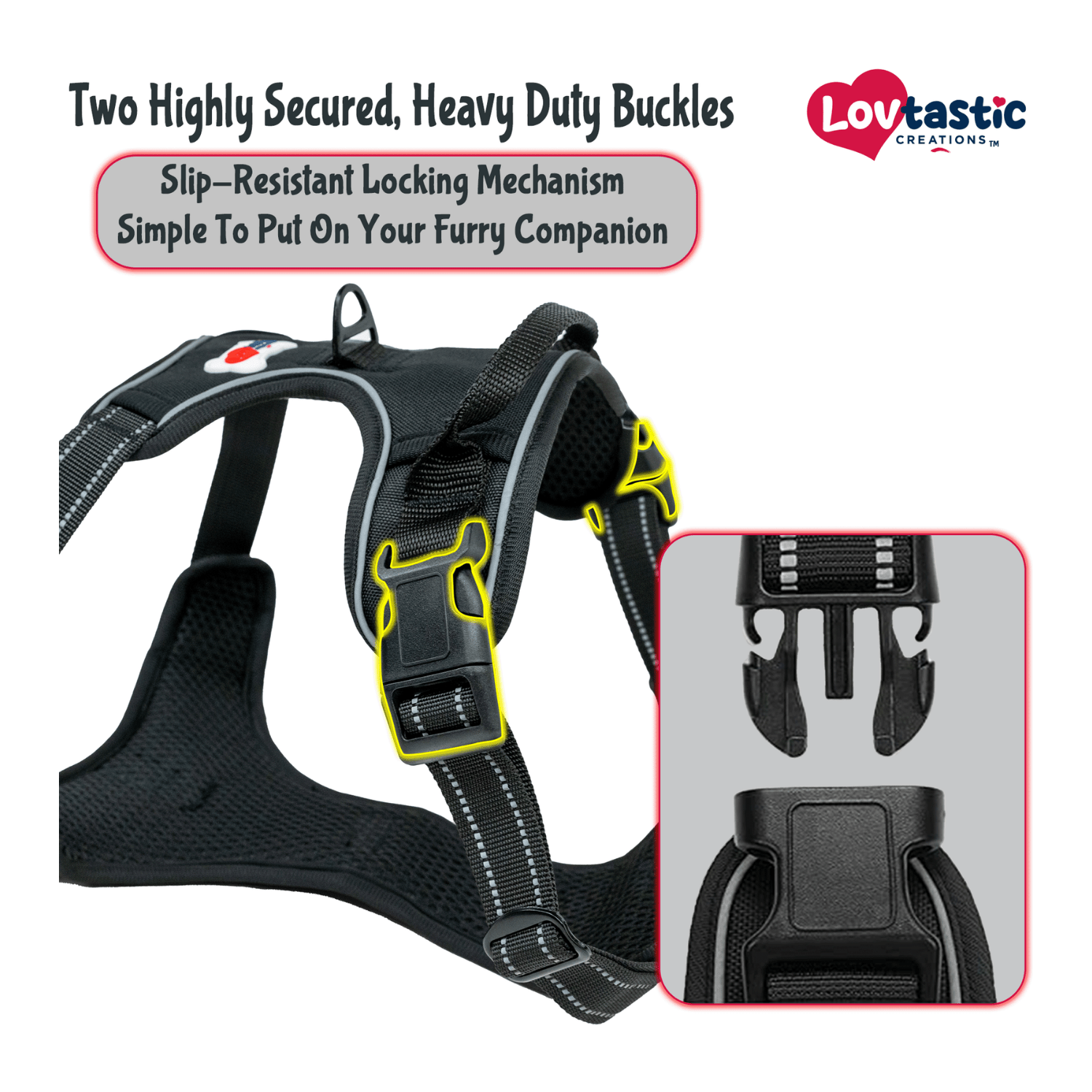 Lovtastic Creations™ No-Pull Dog Harness - with Strong & Durable Dog Leash & Free Poopbag Holder 3pcs Set | Reflective No-Choke Pet Harness Harness - Lazy Paper Club