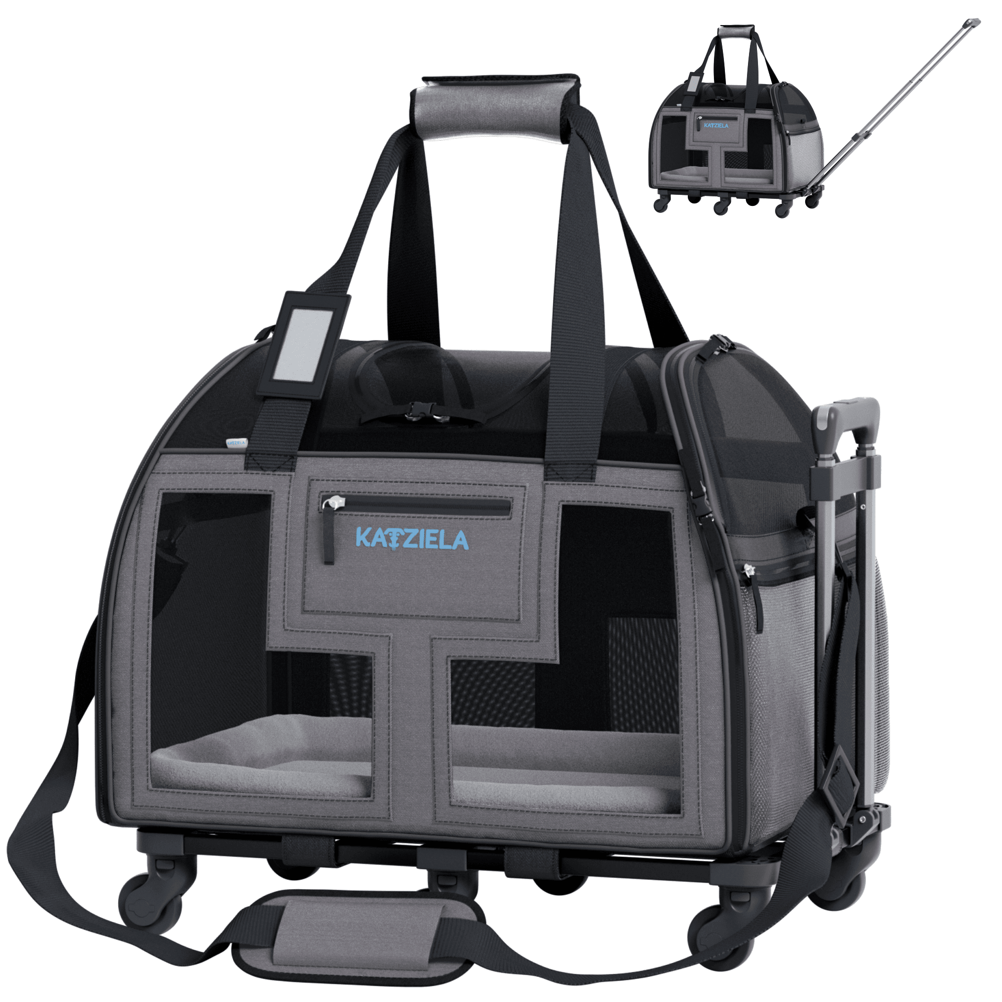 Luxury Lorry Pet Carrier with Removable Wheels and Telescopic Handle Pet Carriers & Crates - Lazy Paper Club