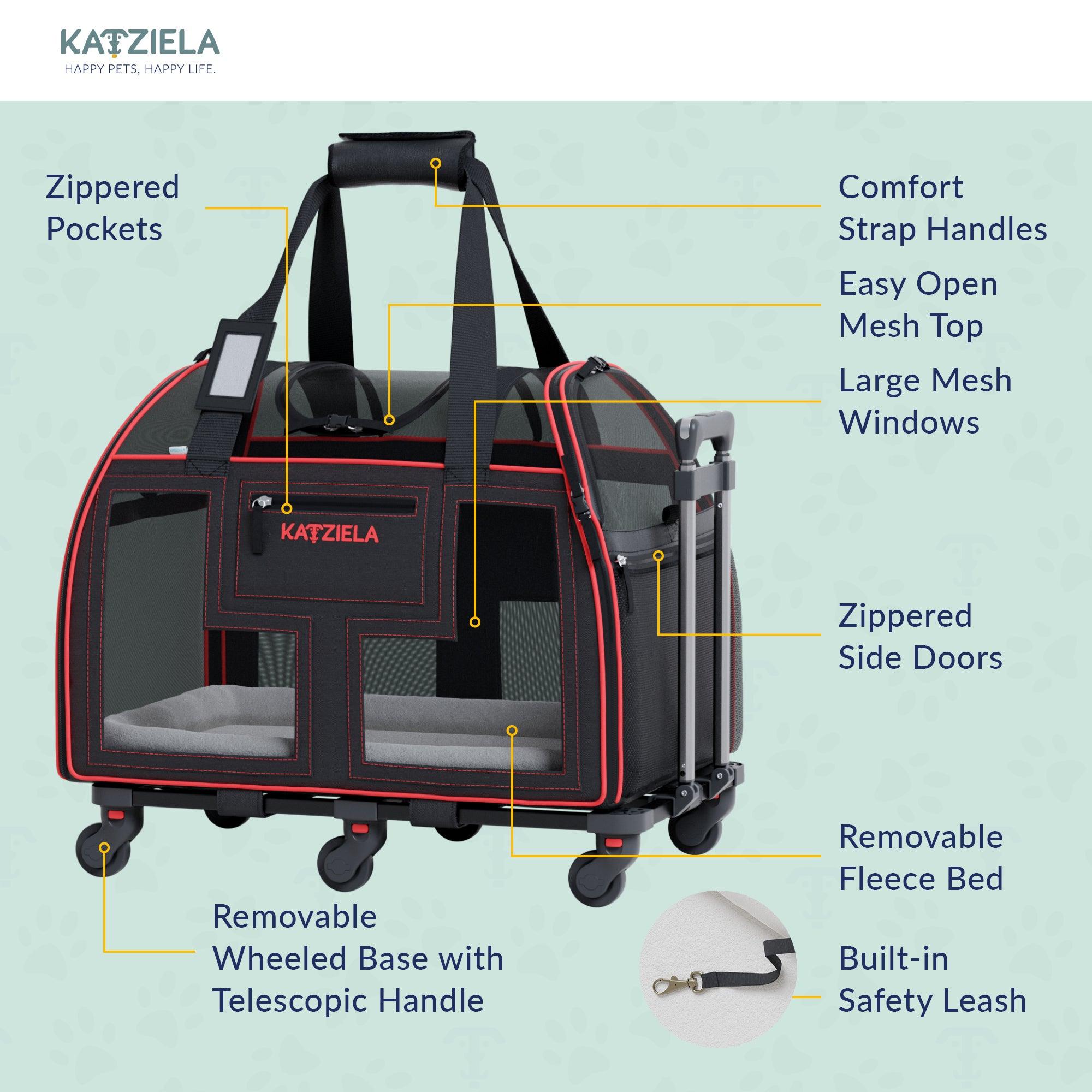 Luxury Lorry Pet Carrier with Removable Wheels and Telescopic Handle Pet Carriers & Crates - Lazy Paper Club
