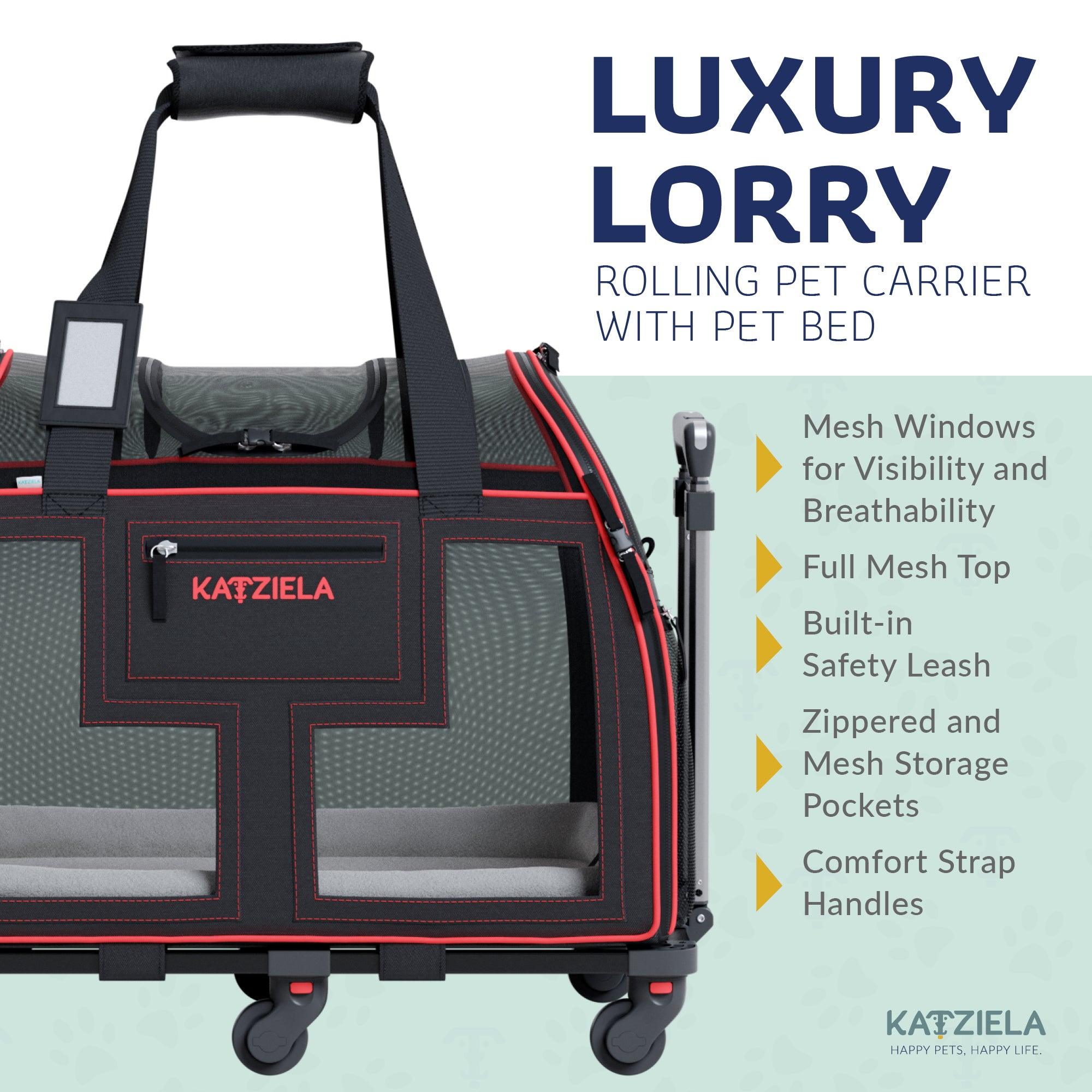 Luxury Lorry Pet Carrier with Removable Wheels and Telescopic Handle Pet Carriers & Crates - Lazy Paper Club
