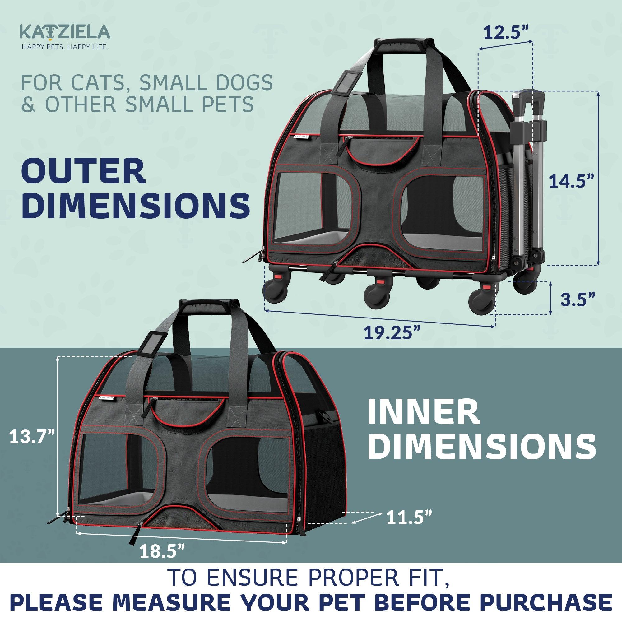 Luxury Rider Pet Carrier with Removable Wheels and Telescopic Handle Pet Carriers & Crates - Lazy Paper Club