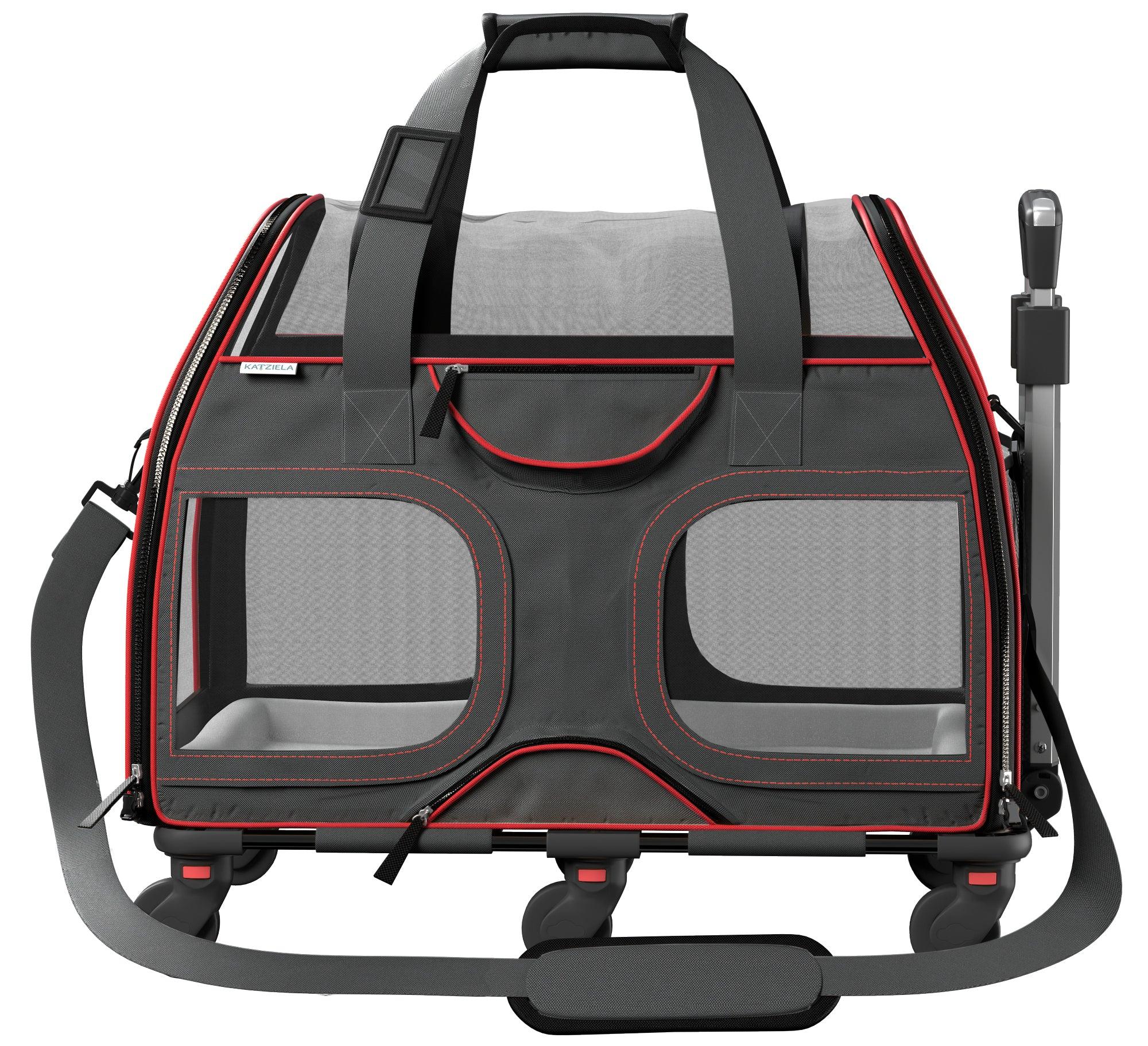 Luxury Rider Pet Carrier with Removable Wheels and Telescopic Handle Pet Carriers & Crates - Lazy Paper Club