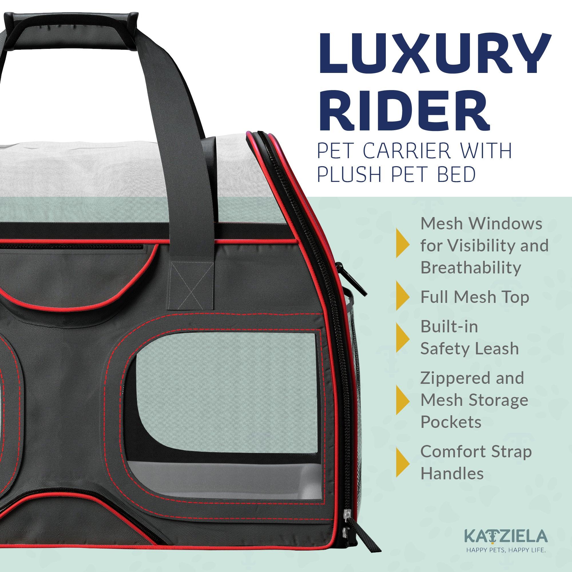 Luxury Rider Pet Carrier with Removable Wheels and Telescopic Handle Pet Carriers & Crates - Lazy Paper Club