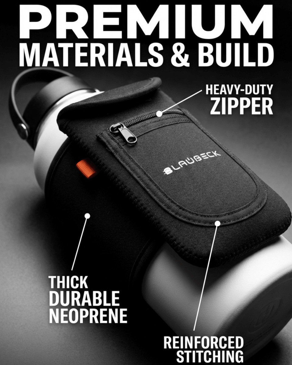 Magnetic Water Bottle Sleeve & Large Phone Holder for Gym | BLAUBECK Magnetic Bag - Lazy Paper Club