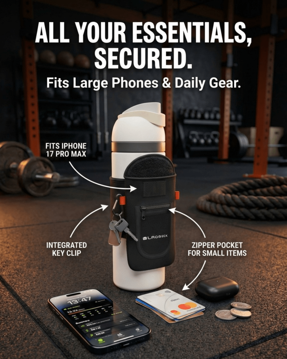 Magnetic Water Bottle Sleeve & Large Phone Holder for Gym | BLAUBECK Magnetic Bag - Lazy Paper Club