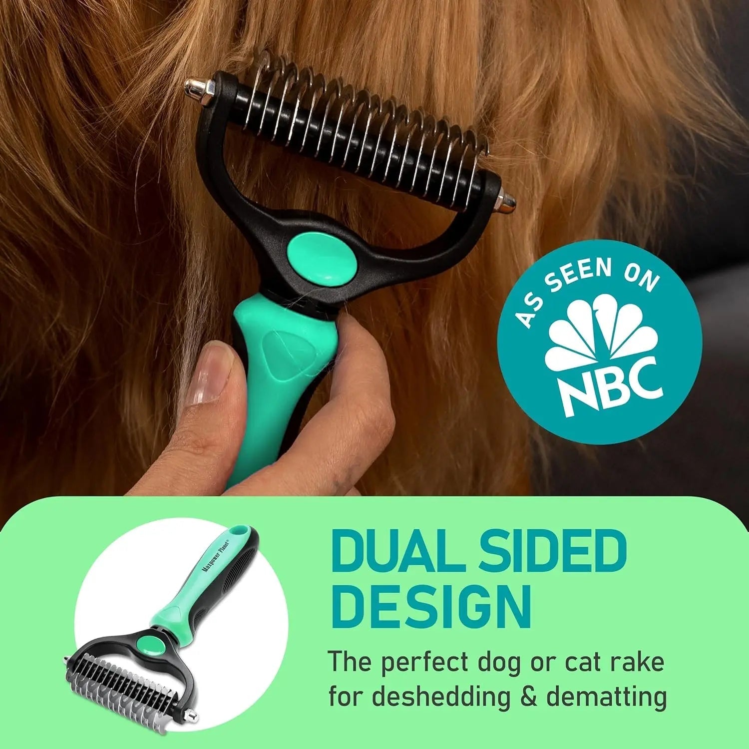 Maxpower Dual-Sided Pet Grooming Rake for Dogs & Cats – Dematting Tool - Lazy Paper Club