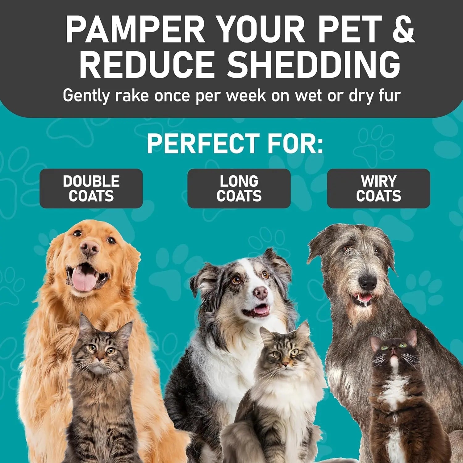 Maxpower Dual-Sided Pet Grooming Rake for Dogs & Cats – Dematting Tool - Lazy Paper Club