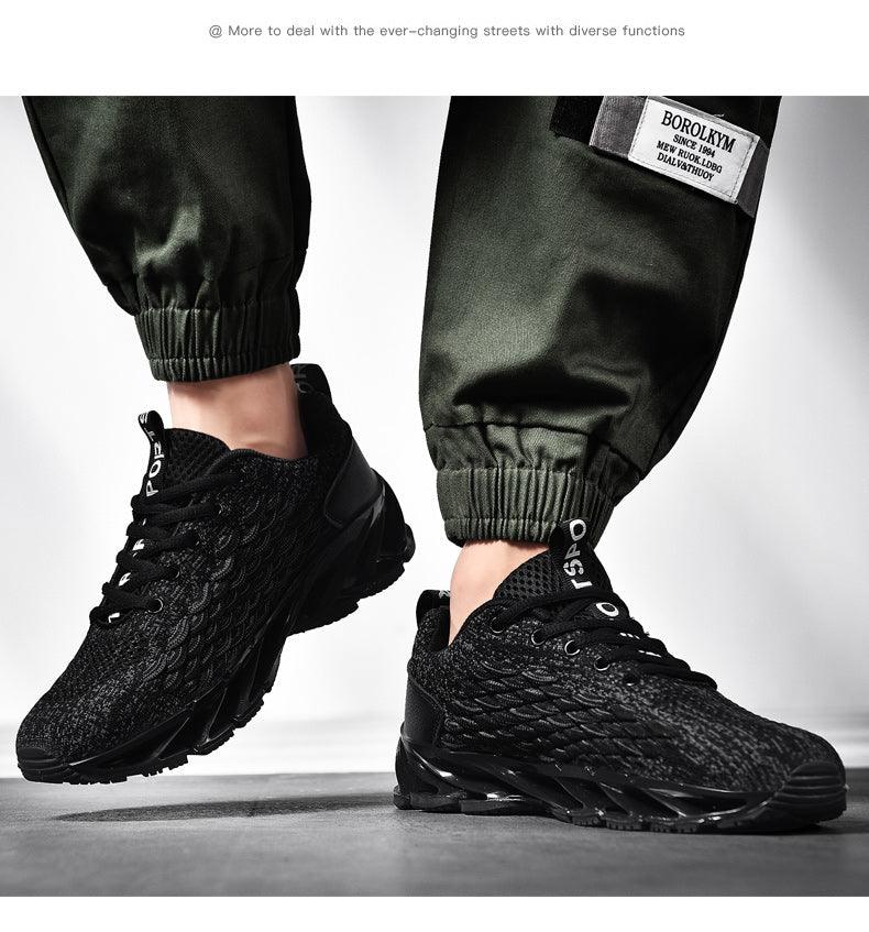 Men's Breathable Mesh Lace Running Shoes - Non-slip Sport Sneakers ST85SH1115LKY - #Lazy Paper Club#