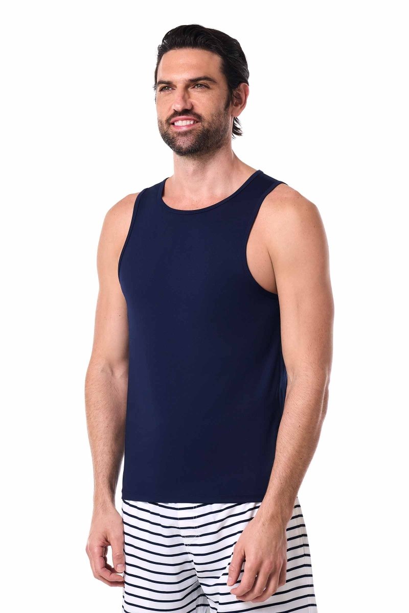 Men's Dade Swim Tank | Navy - Lazy Paper Club