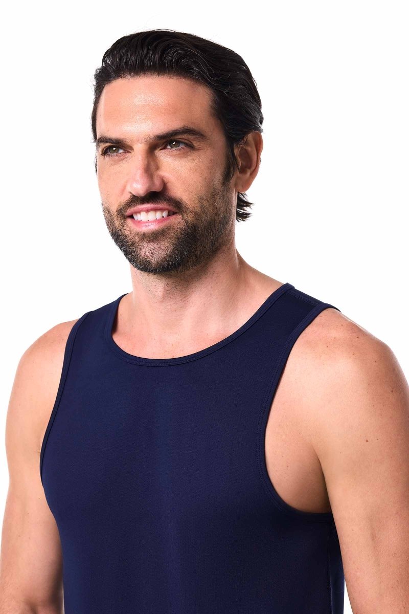 Men's Dade Swim Tank | Navy - Lazy Paper Club