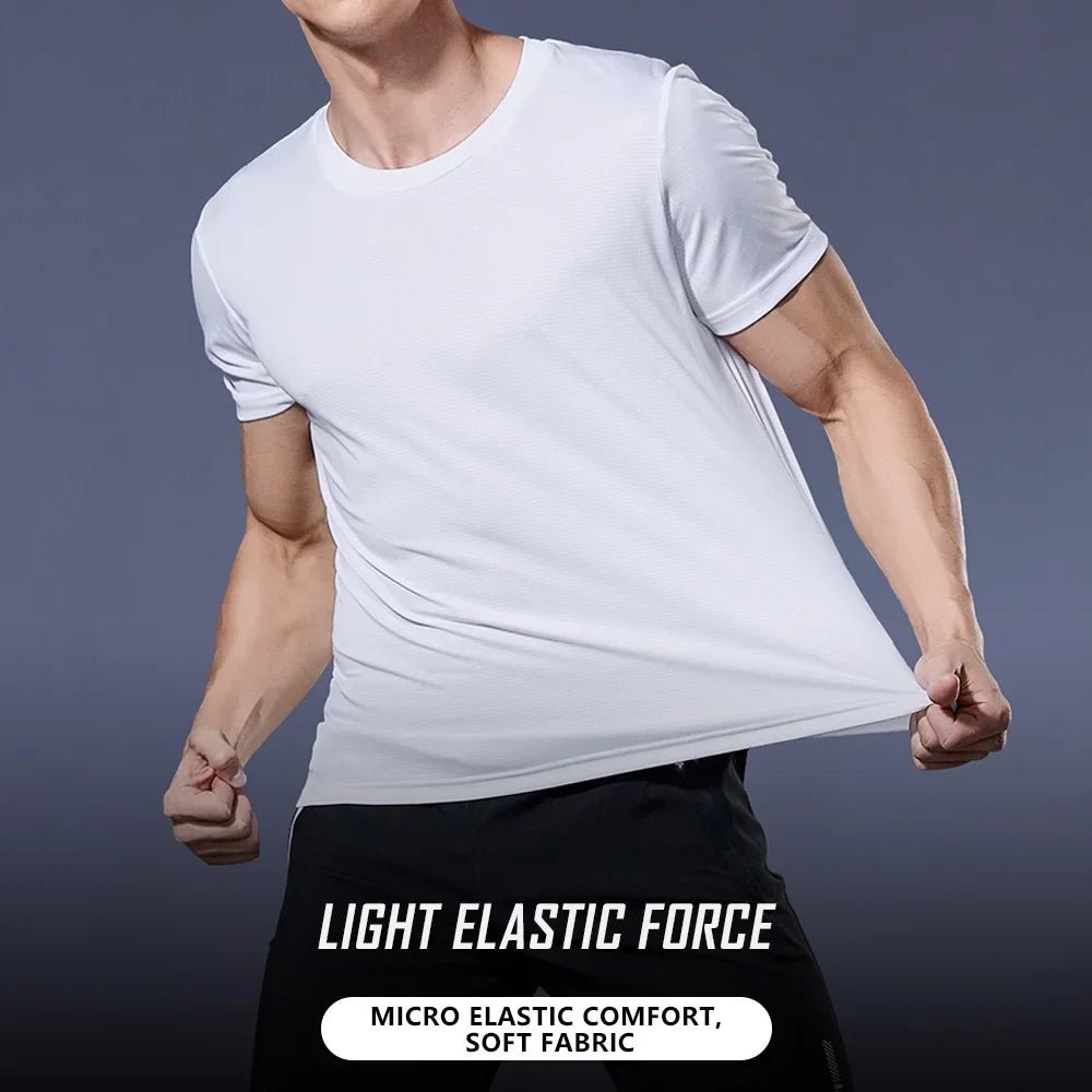 Men's Quick Dry Moisture Wicking Gym T-Shirt Round Neck Lightweight - #Lazy Paper Club#