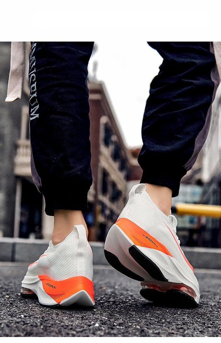 Men's Orange Air Cushion Tennis Sneakers, Lightweight Outdoor Casual Shoes ST85SH5239GJF - #Lazy Paper Club#
