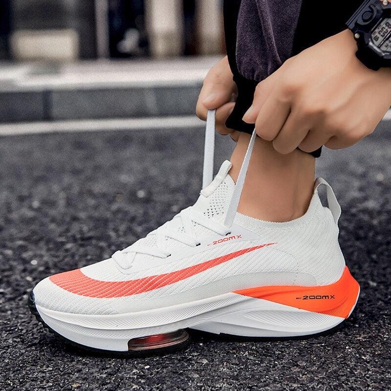 Men's Orange Air Cushion Tennis Sneakers, Lightweight Outdoor Casual Shoes ST85SH5239GJF - #Lazy Paper Club#