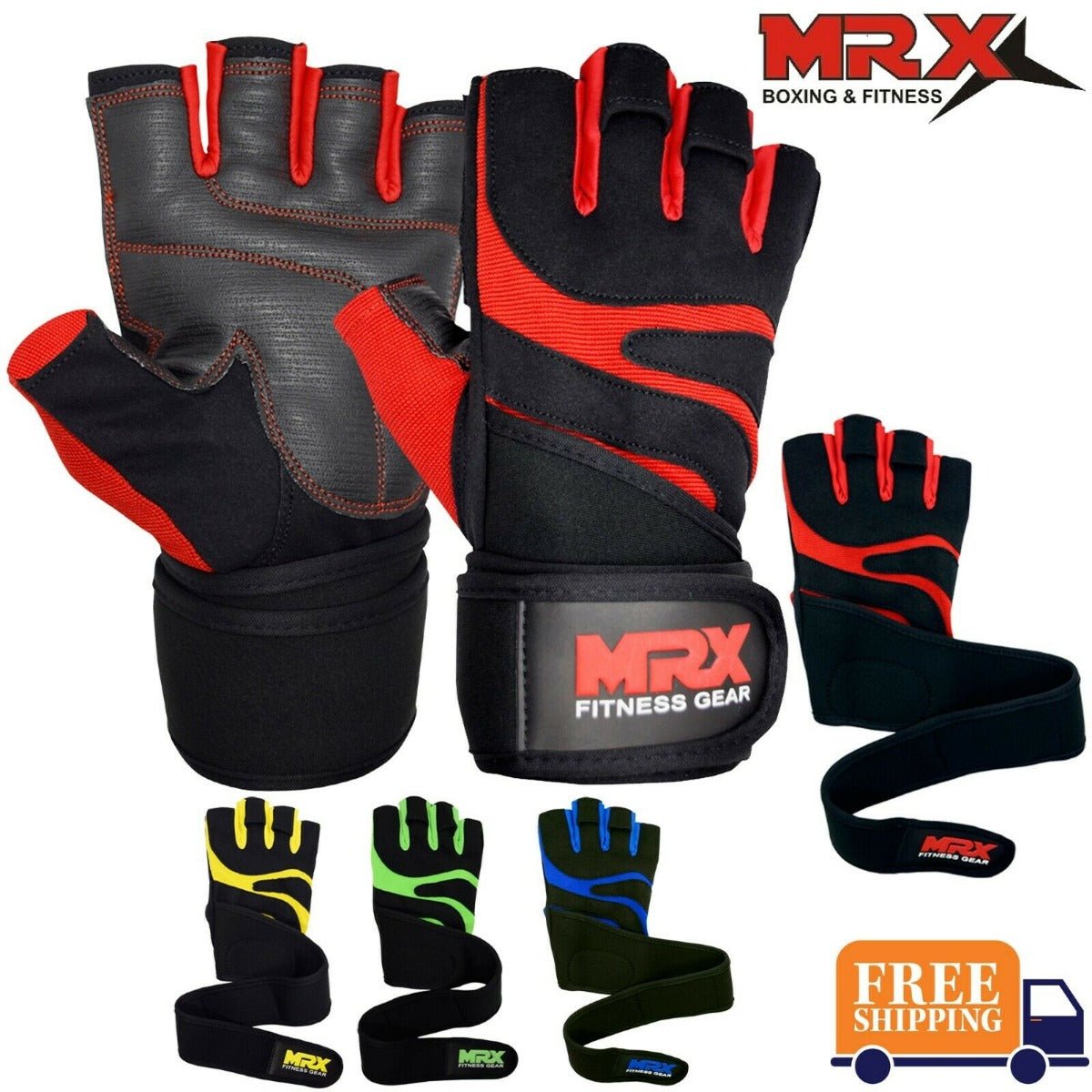 MRX Weight Lifting Gloves Gym Workout Training Bodybuilding Wrist Strap Weight Lifting Gloves - Lazy Paper Club