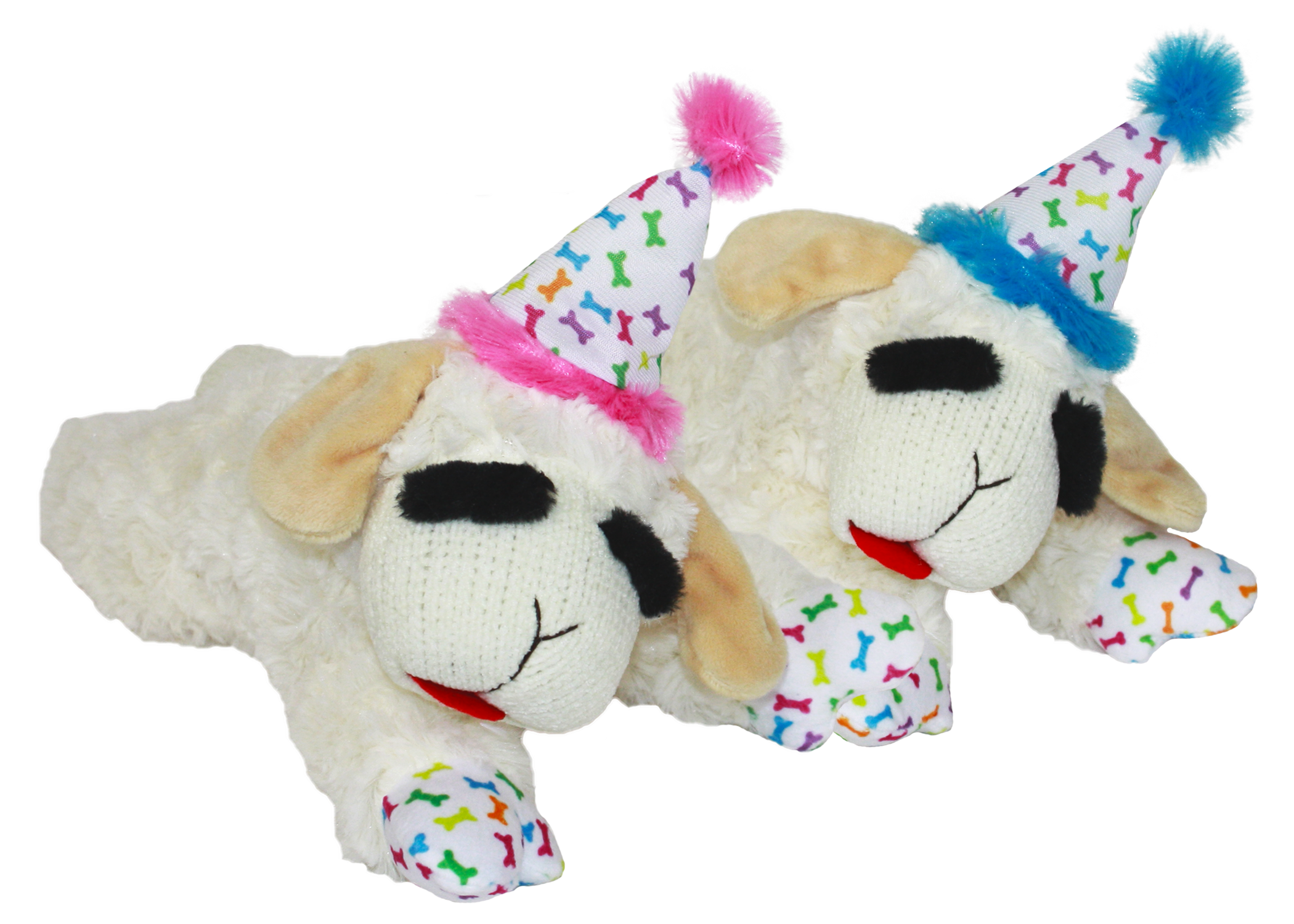 Multipet Lamb Chop® w/ Birthday Hat - Assorted Colors 4" dog toy - Lazy Paper Club