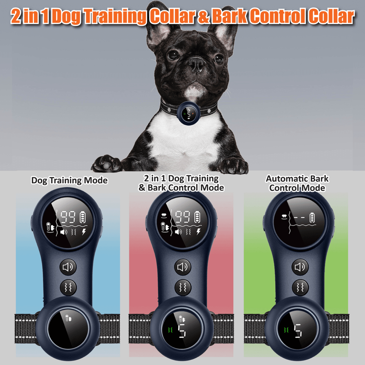 NeoAlly 2-in-1 Dog Training & Bark Control Collar | Automatic Barking Detection, Remote Shock, 5-150lbs Dogs | Rechargeable, Waterproof - Lazy Paper Club