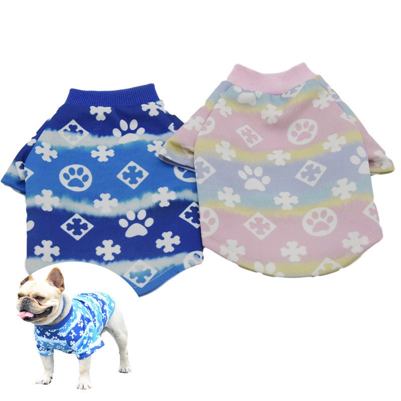 Net Red Same Style Gradient Dog Clothes Teddy Clothes Pet Clothes Spring And Autumn Pet Clothes 0 - Lazy Paper Club
