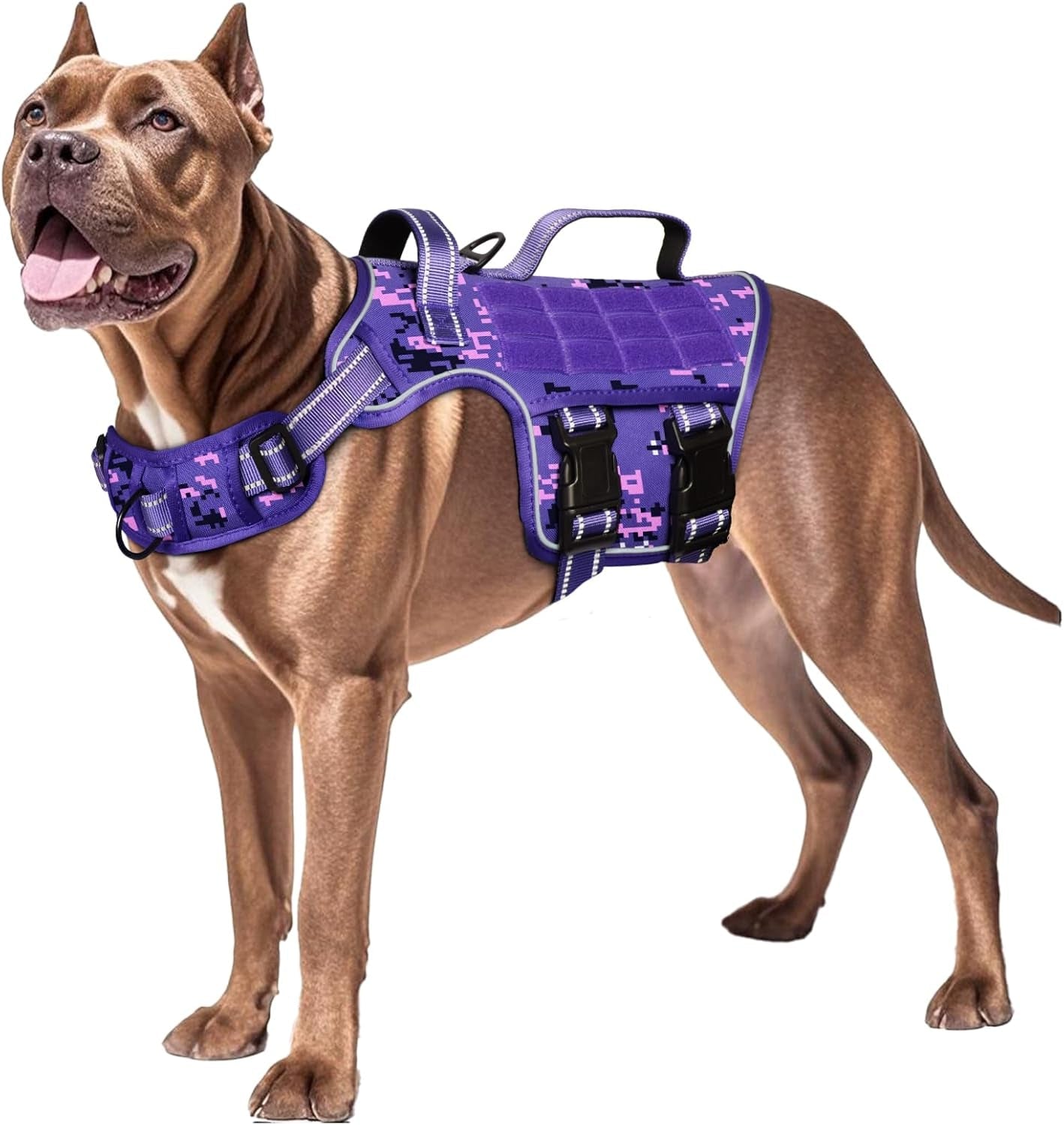 No Pull Tactical Dog Harness Heavy Duty Molle Vest for Medium to XLarge Dogs - Lazy Paper Club