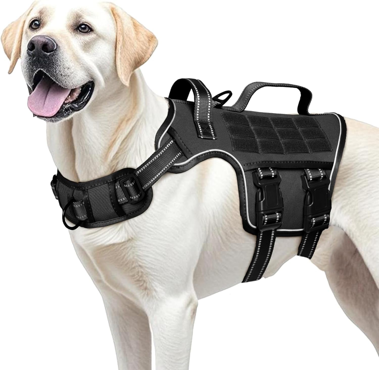 No Pull Tactical Dog Harness Heavy Duty Molle Vest for Medium to XLarge Dogs - Lazy Paper Club