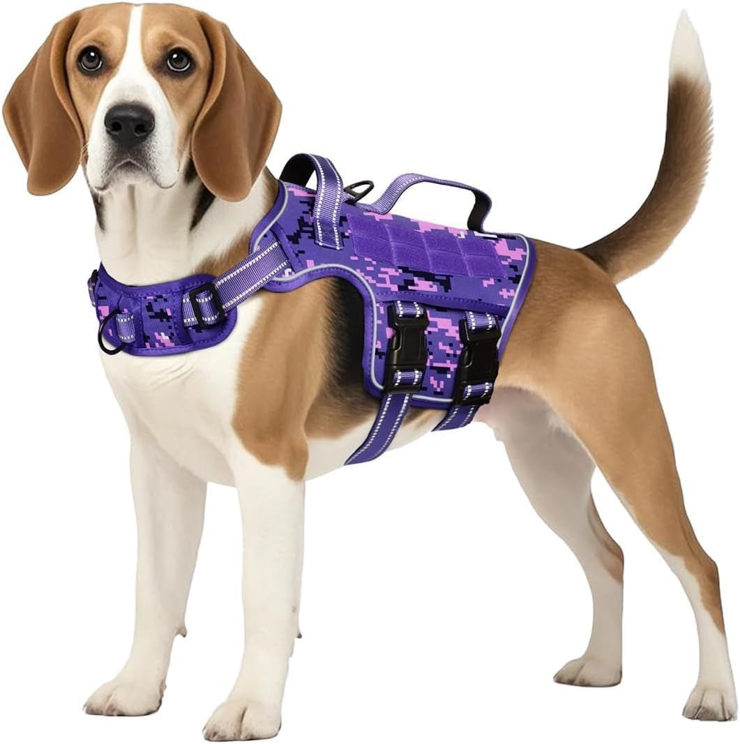 No Pull Tactical Dog Harness Heavy Duty Molle Vest for Medium to XLarge Dogs - Lazy Paper Club