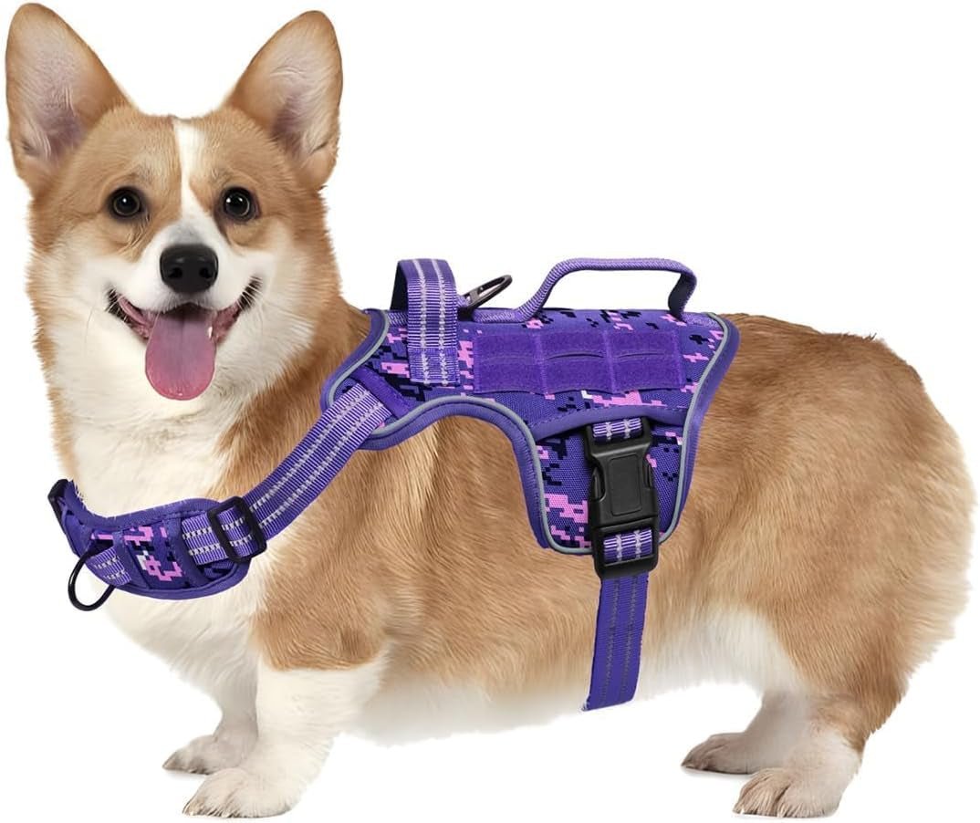 No Pull Tactical Dog Harness Heavy Duty Molle Vest for Medium to XLarge Dogs - Lazy Paper Club