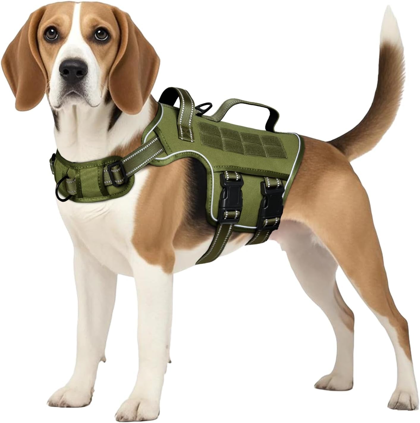 No Pull Tactical Dog Harness Heavy Duty Molle Vest for Medium to XLarge Dogs - Lazy Paper Club