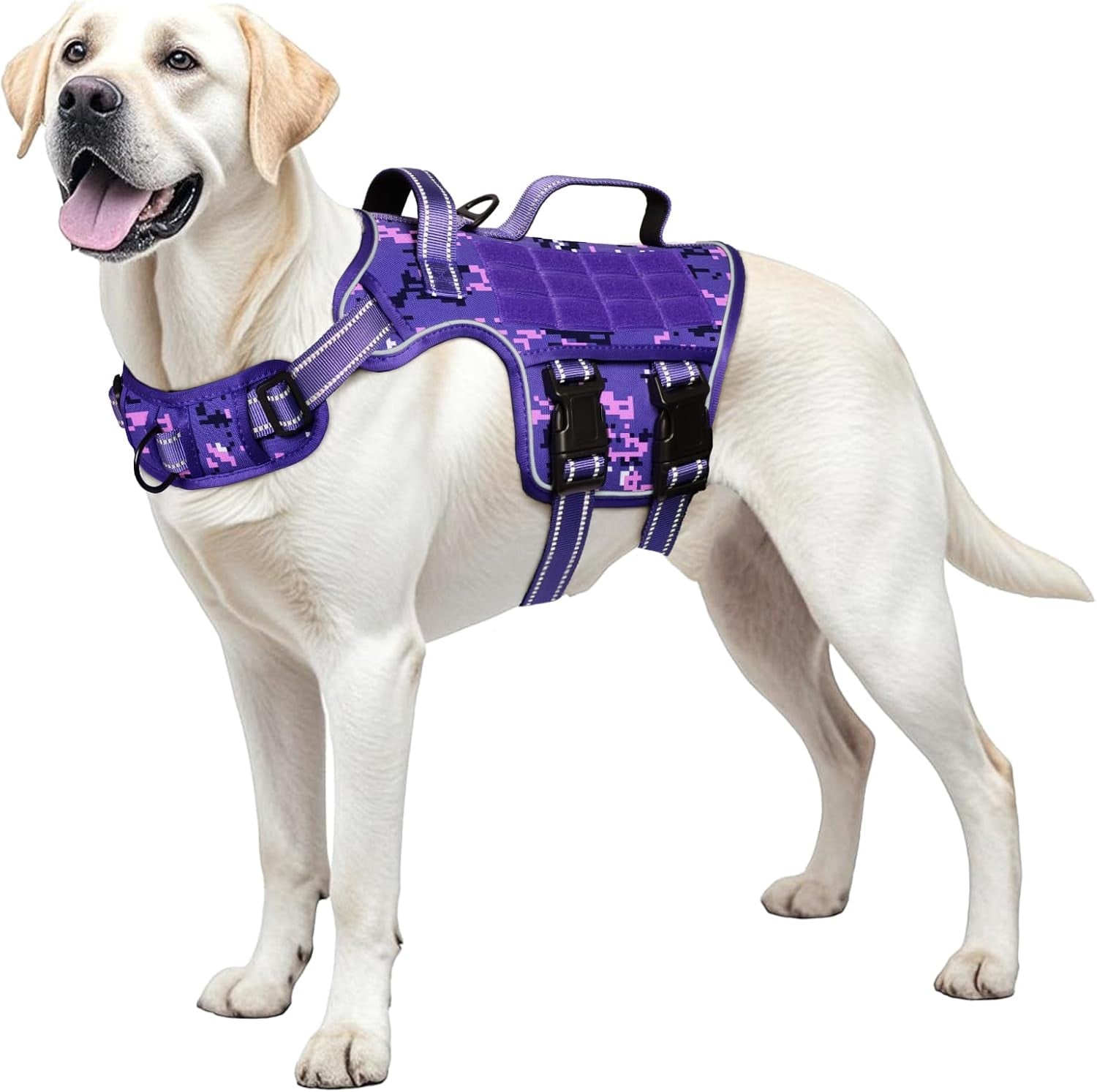 No Pull Tactical Dog Harness Heavy Duty Molle Vest for Medium to XLarge Dogs - Lazy Paper Club