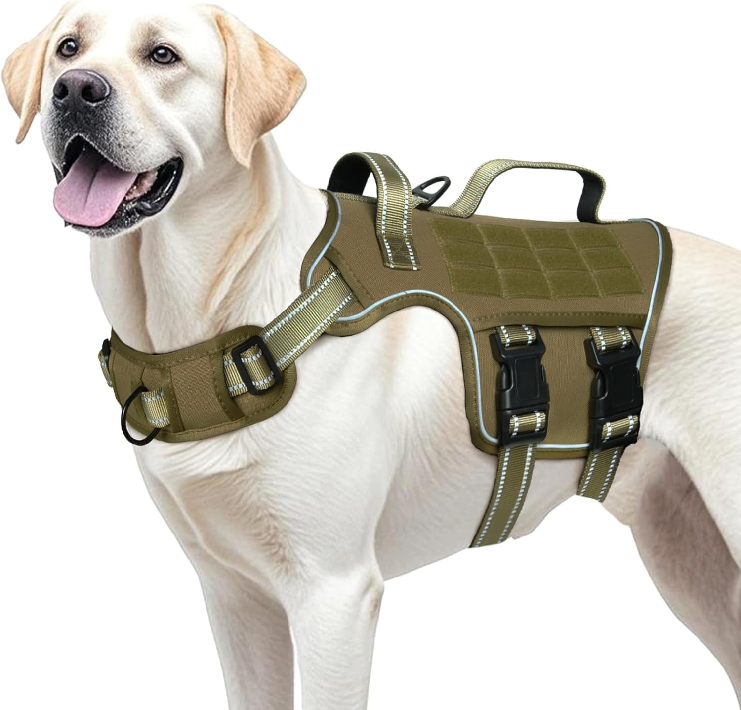 No Pull Tactical Dog Harness Heavy Duty Molle Vest for Medium to XLarge Dogs - Lazy Paper Club