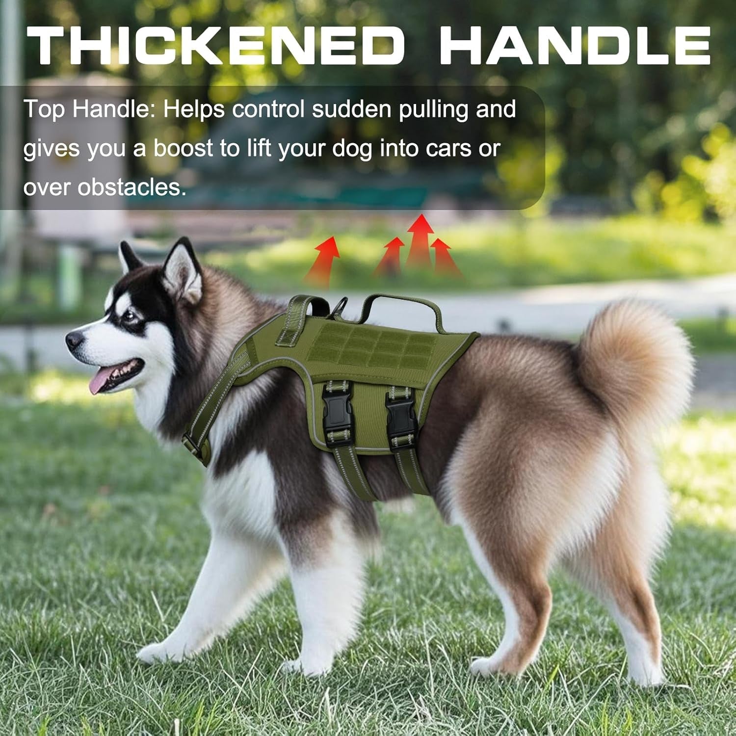 No Pull Tactical Dog Harness Heavy Duty Molle Vest for Medium to XLarge Dogs - Lazy Paper Club