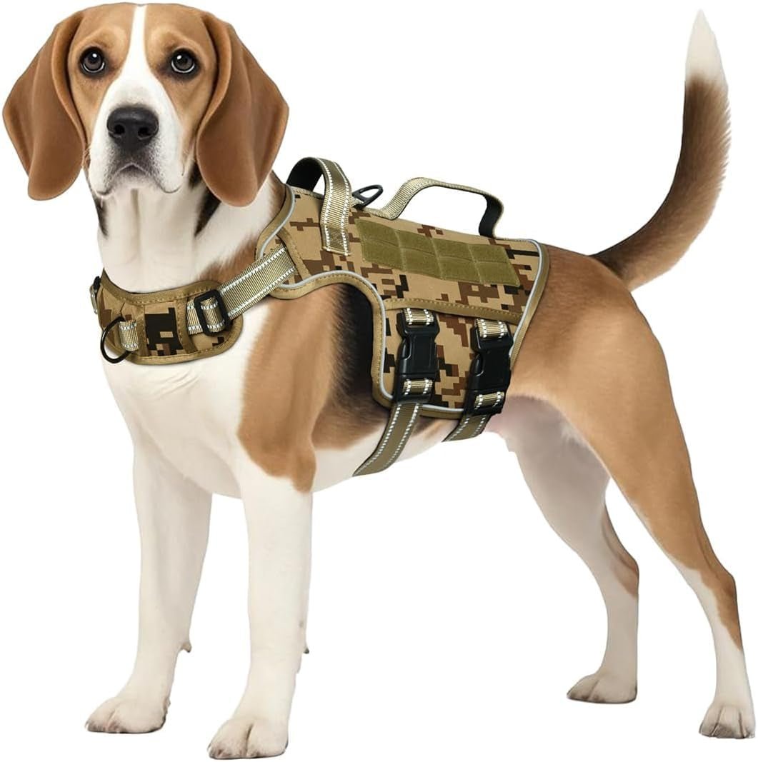 No Pull Tactical Dog Harness Heavy Duty Molle Vest for Medium to XLarge Dogs - Lazy Paper Club
