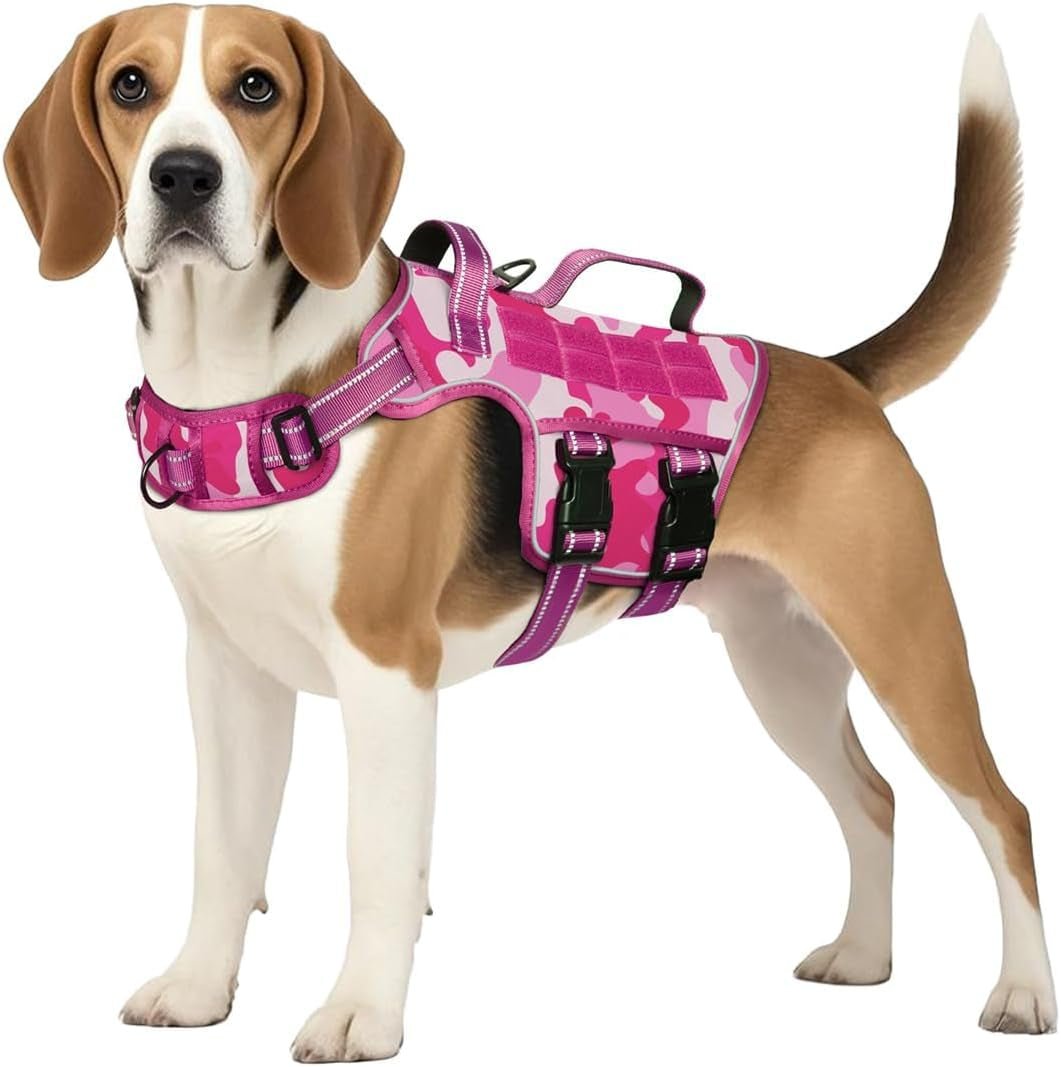 No Pull Tactical Dog Harness Heavy Duty Molle Vest for Medium to XLarge Dogs - Lazy Paper Club