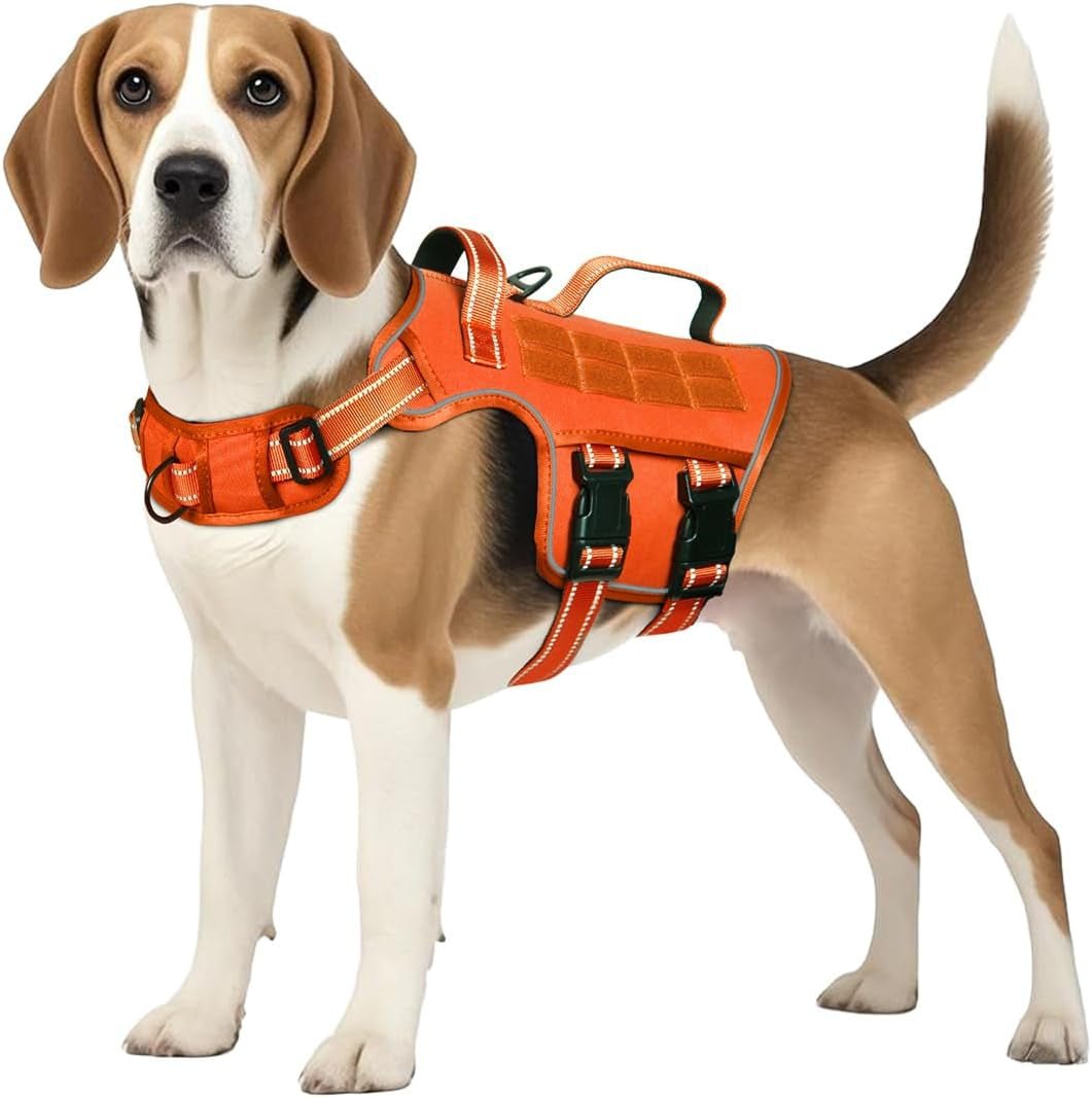 No Pull Tactical Dog Harness Heavy Duty Molle Vest for Medium to XLarge Dogs - Lazy Paper Club