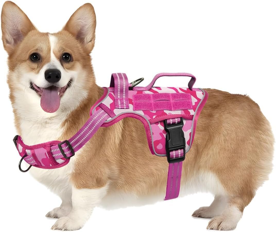 No Pull Tactical Dog Harness Heavy Duty Molle Vest for Medium to XLarge Dogs - Lazy Paper Club