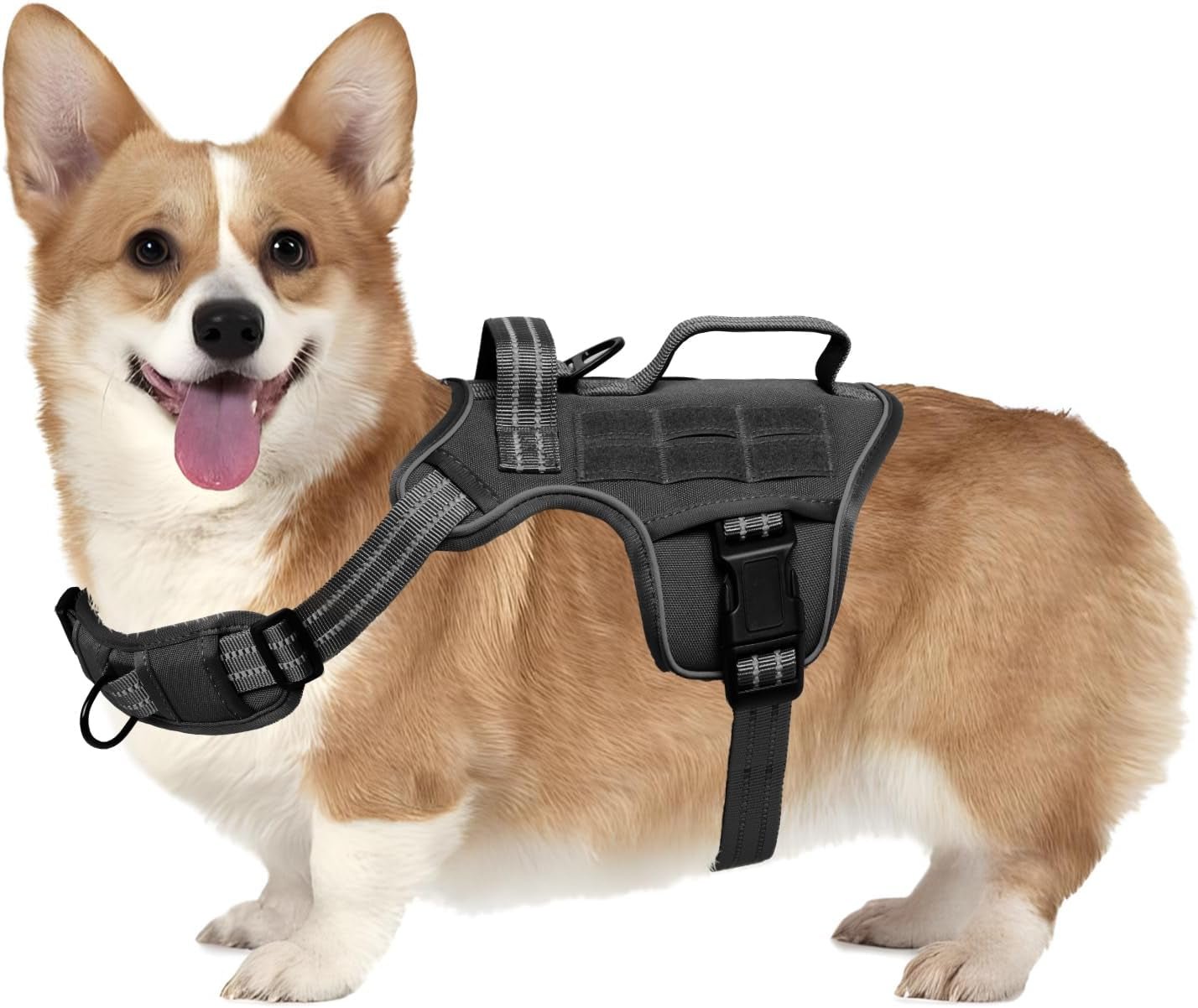 No Pull Tactical Dog Harness Heavy Duty Molle Vest for Medium to XLarge Dogs - Lazy Paper Club