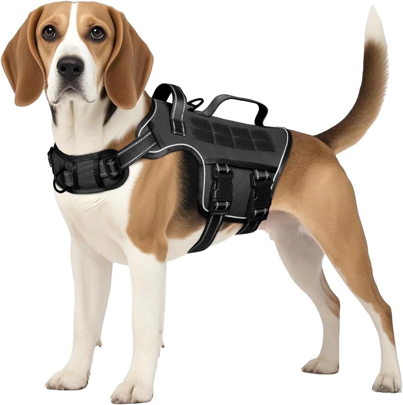 No Pull Tactical Dog Harness Heavy Duty Molle Vest for Medium to XLarge Dogs - Lazy Paper Club