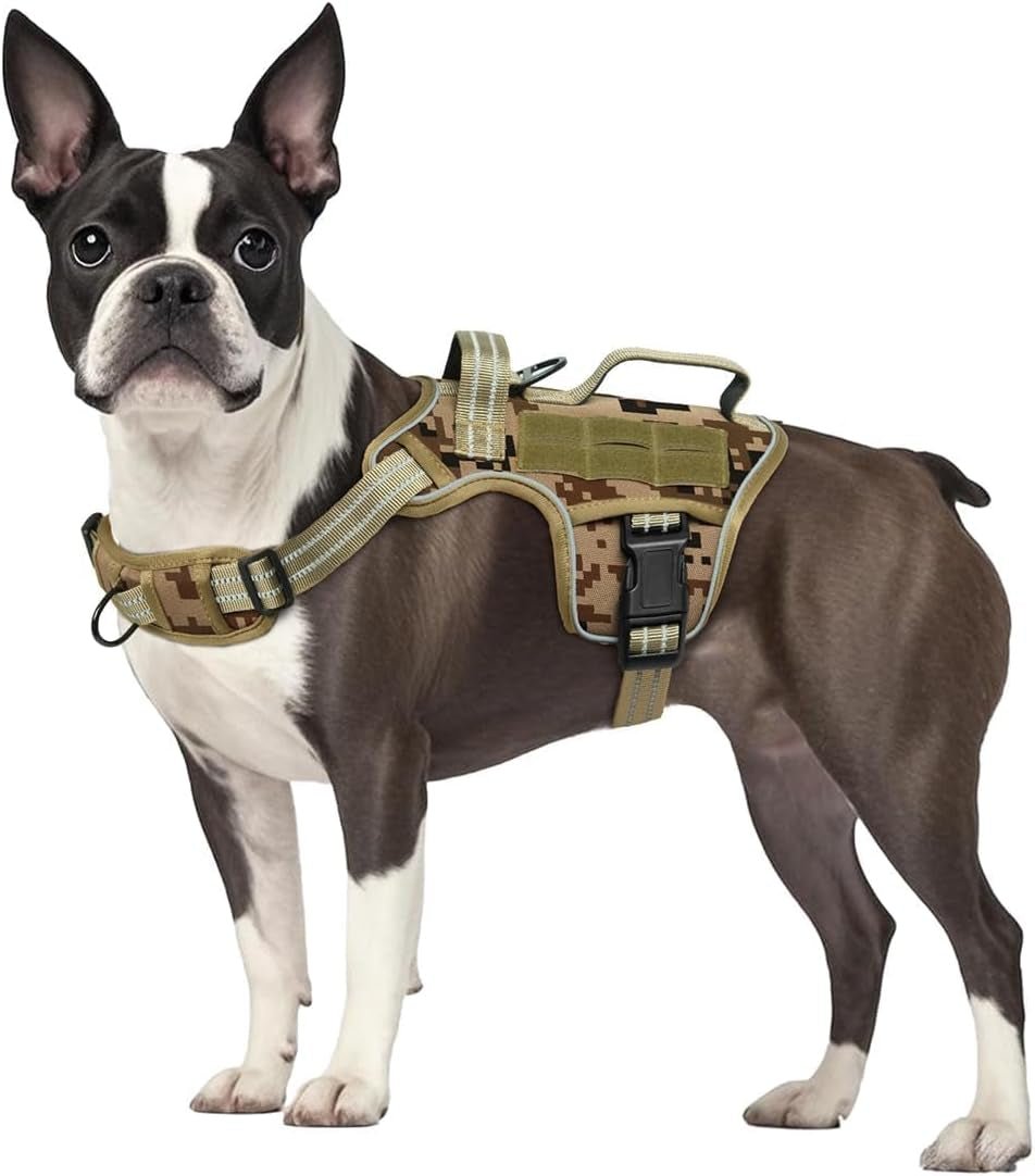 No Pull Tactical Dog Harness Heavy Duty Molle Vest for Medium to XLarge Dogs - Lazy Paper Club