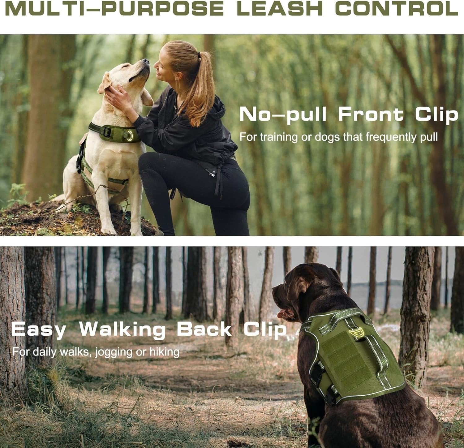 No Pull Tactical Dog Harness Heavy Duty Molle Vest for Medium to XLarge Dogs - Lazy Paper Club